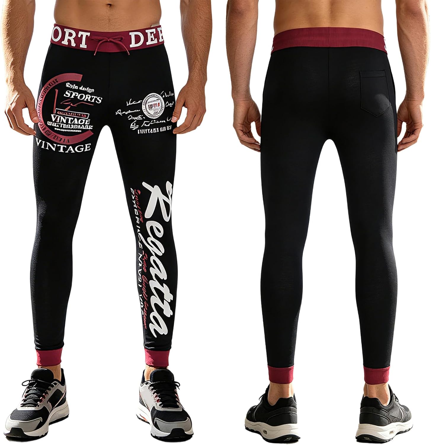 Yhong Men Slim Leg Pants Dance Costumes Jogger Sweatpants Jazz Hip-hop Dancewear Workwear for Gym Fitness Workout