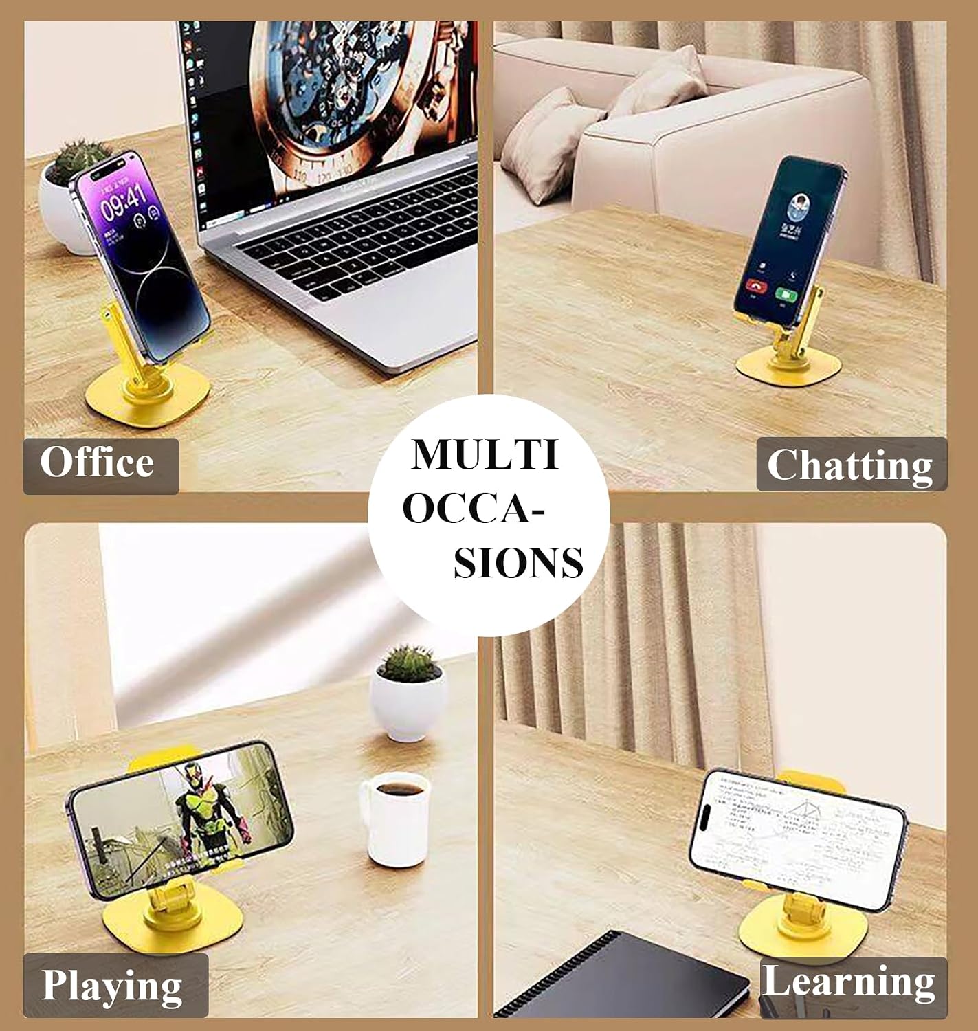 Multifunctional Desktop Metal Bracket (Yellow) image 4