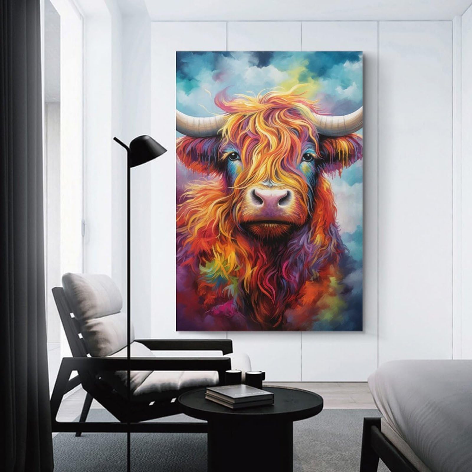 Junmoney Unframe-Style-6-1 Colorful Highlander Wall Picture Print, 24X36inch(60X90cm), For Lounge, Study, Hallway Or Flat Walls, Canvas Wall Art That Fits Changing Layouts