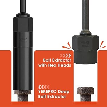 17PCS 1/2 Drive Deep Bolt Extractor Set (85mm Length), Cr-Mo Steel | Spiral Socket Set for Removing Damaged, Frozen, Rusted, Stripped & Rounded-Off Bolts, Nuts & Screws