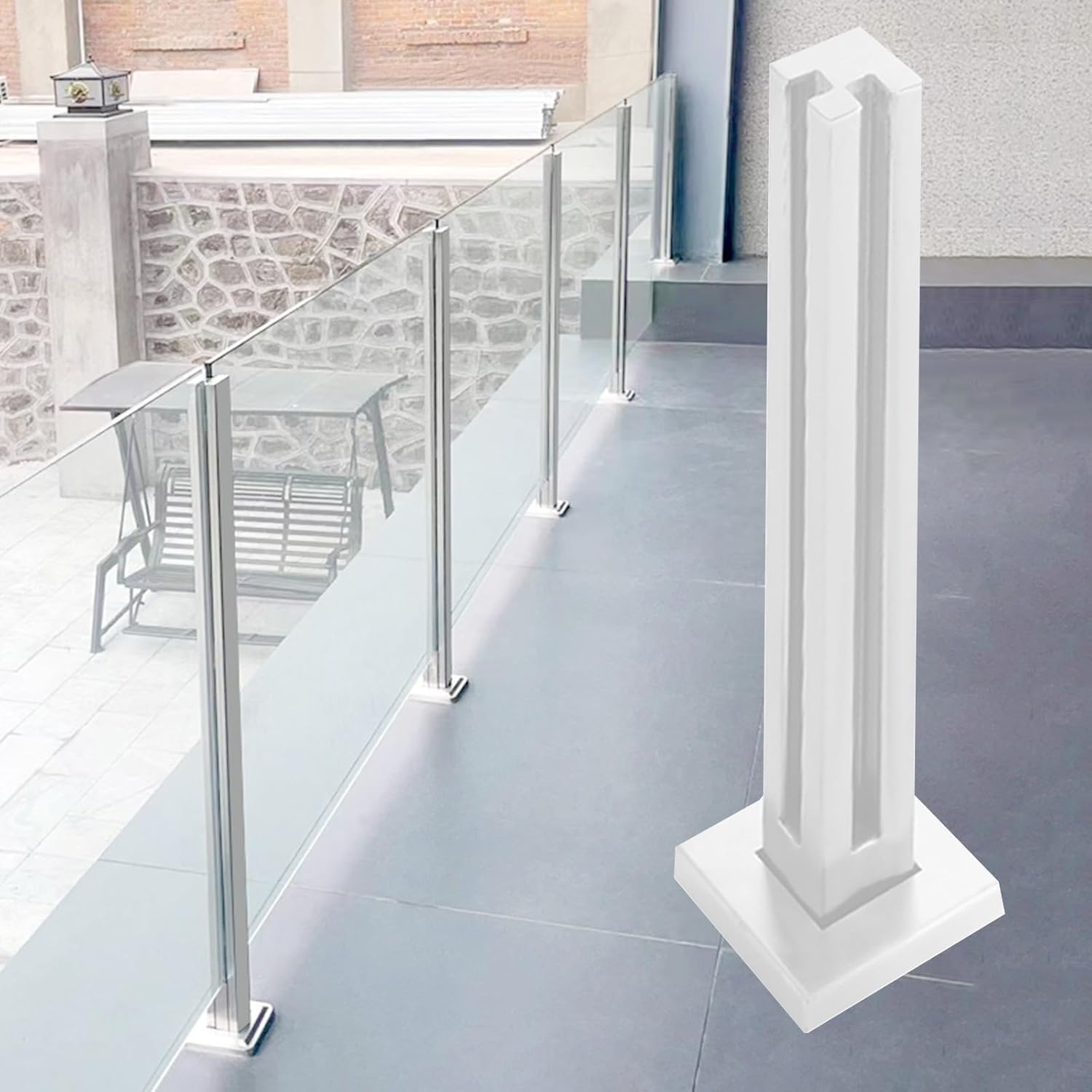 Balustres de garde-corps en verre blanc 10mm pour eviter le vis-a-vis de balcon et terrasse