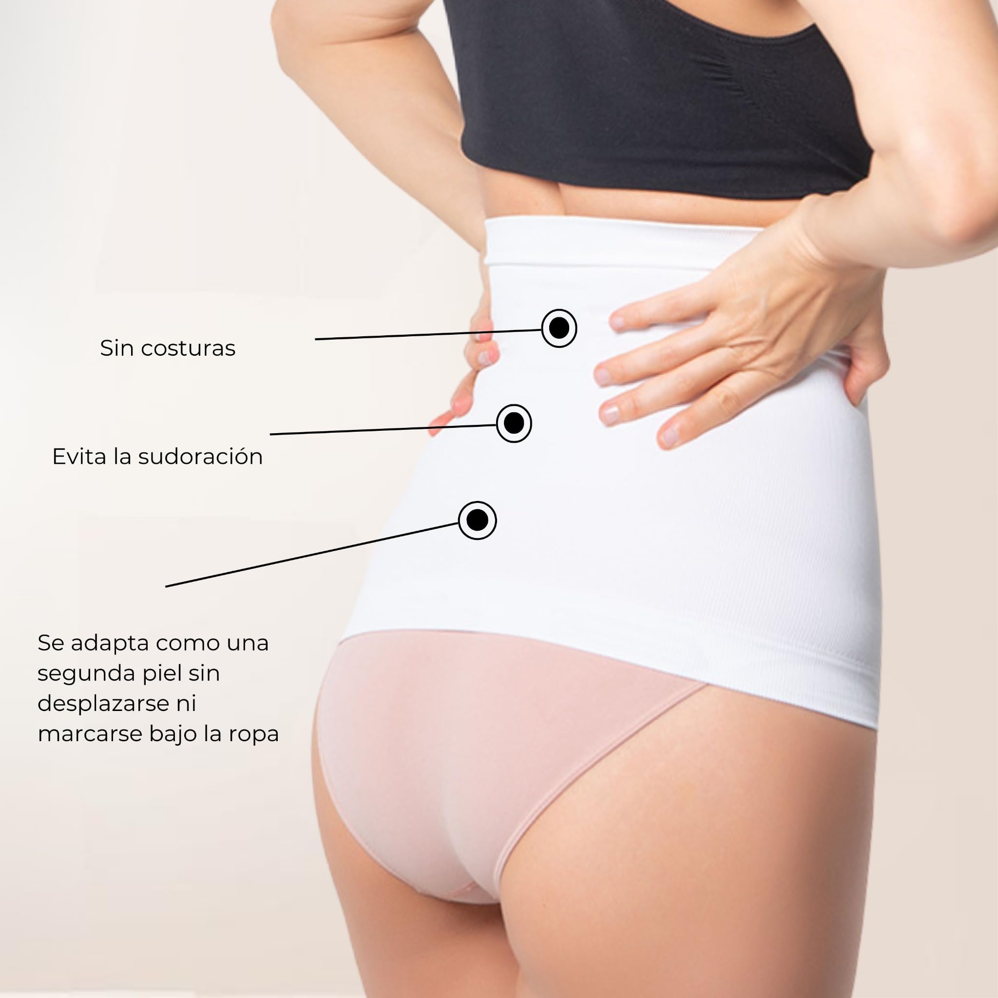 ANAISSA Fajas Reductoras Mujer Amelie. Faja Reductora Mujer Adelgazante Tecnologia FIR Sin Costuras. Cinturilla Reductora Vientre Plano y Reducción de Cintura y Cadera. Activa la Circulación.