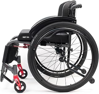 Silla De Ruedas Deportiva Todo Terreno,silla De Ruedas De Aluminio,Ligera,sillas De Ruedas Manuales Autopropulsadas, Liberación rápida,Silla de ruedas de tránsito(Seat width 44cm/17.3 inches,B)