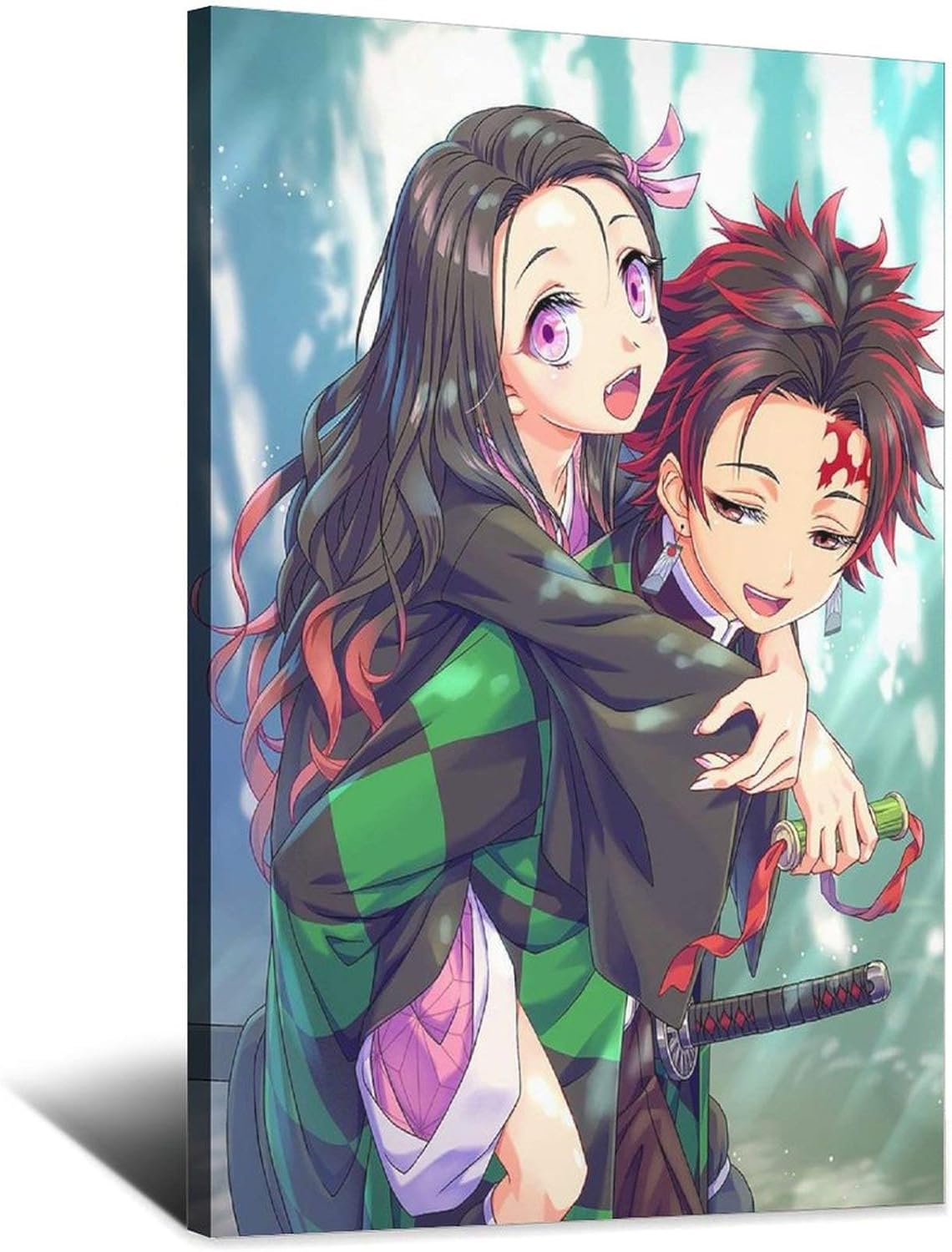 Amazon Com Anime Poster Demon Slayer Nezuko And Tanjiro Fanart Cute Canvas Art Poster Picture Modern Office Family Bedroom Decorative Posters Gift Wall Decor Painting Posters 16 24inchs 40 60cm Posters Prints