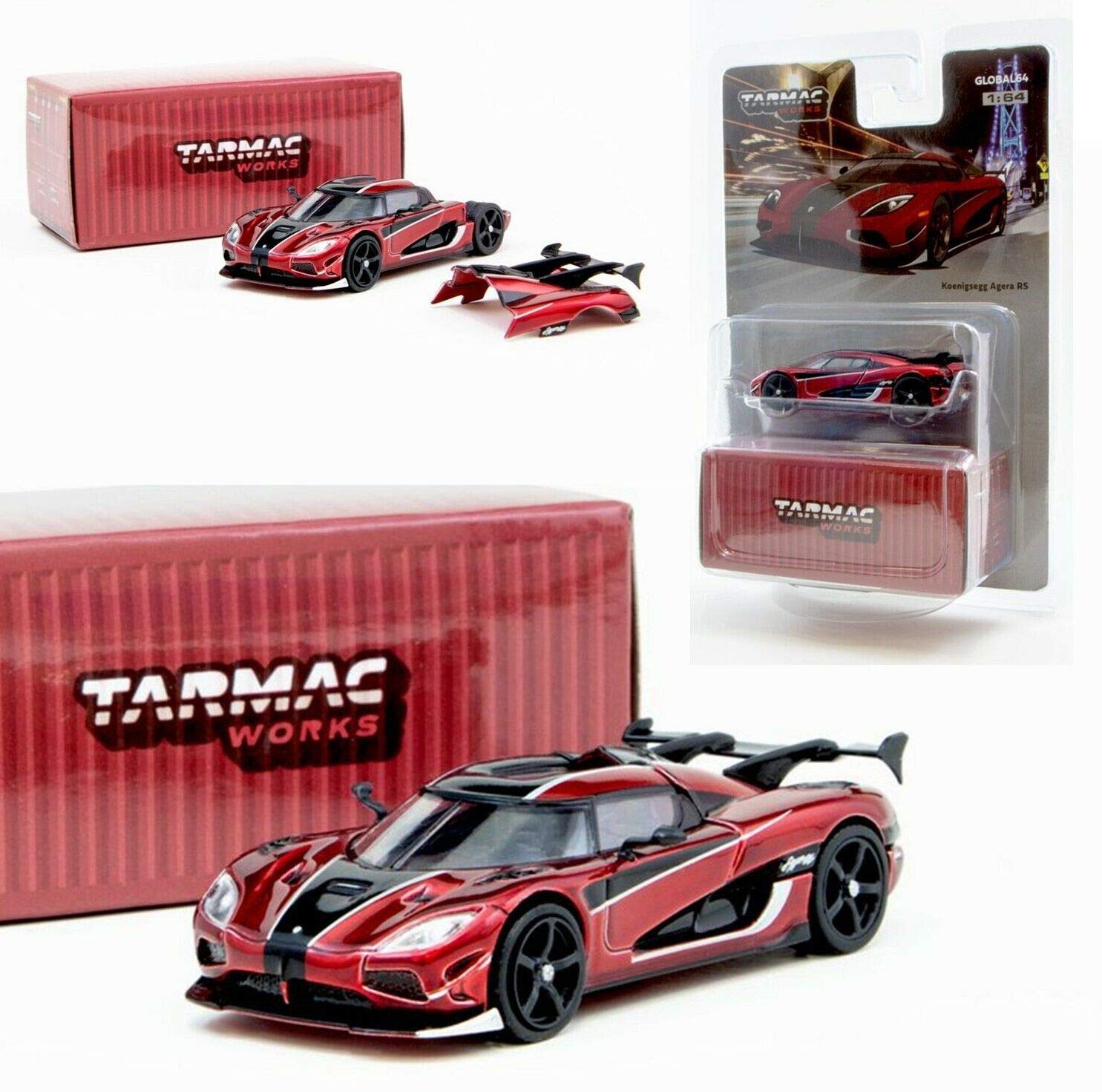 Tarmac Works Koenigsegg Agera RS - Red Black - Compatible with 1