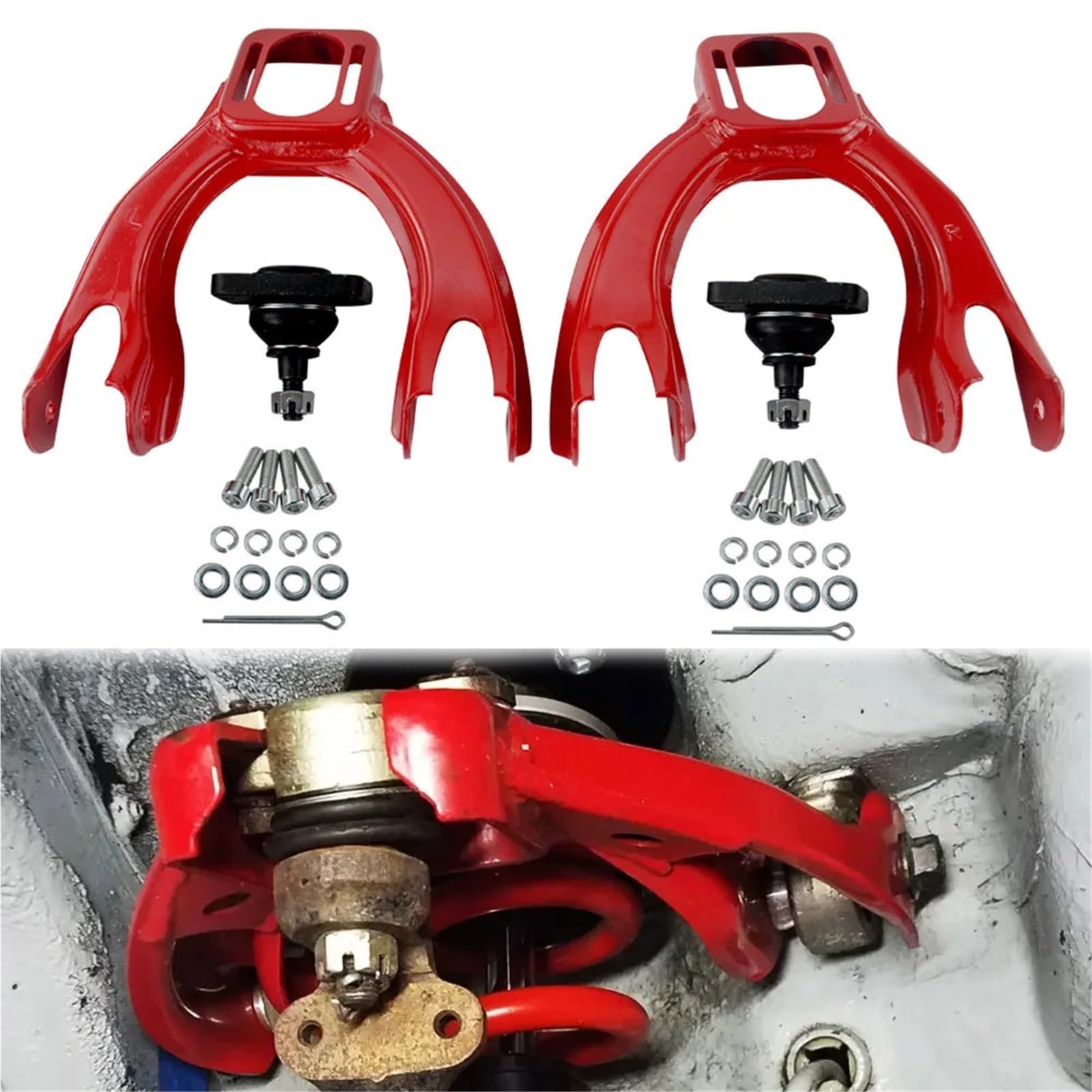 Braccio oscillante Adatto per CIVIC 92-95 EG 2/3/4 Porta Anteriore Auto Superiore Camber Bracci Anteriore Regolabile Superiore Braccio di Controllo camber Kit Sospensione ruota(Blue)