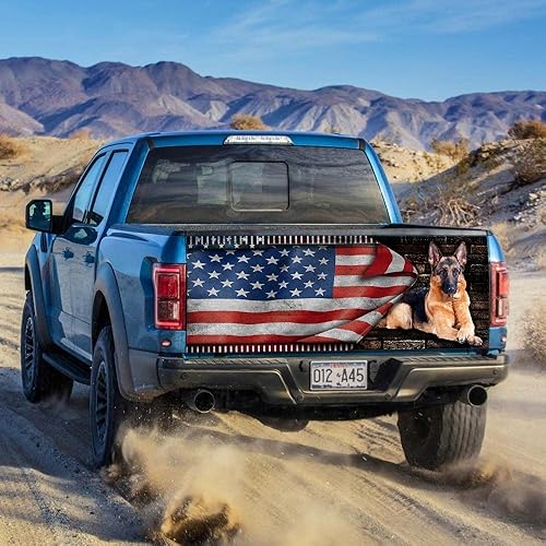 Miniatura 2 de FLAGWIX Calcomanías para camionetas, calcomanías para puerta trasera de camión de pastor alemán QNK557TD, 66 x 26 pulgadas, calcomanías gráficas