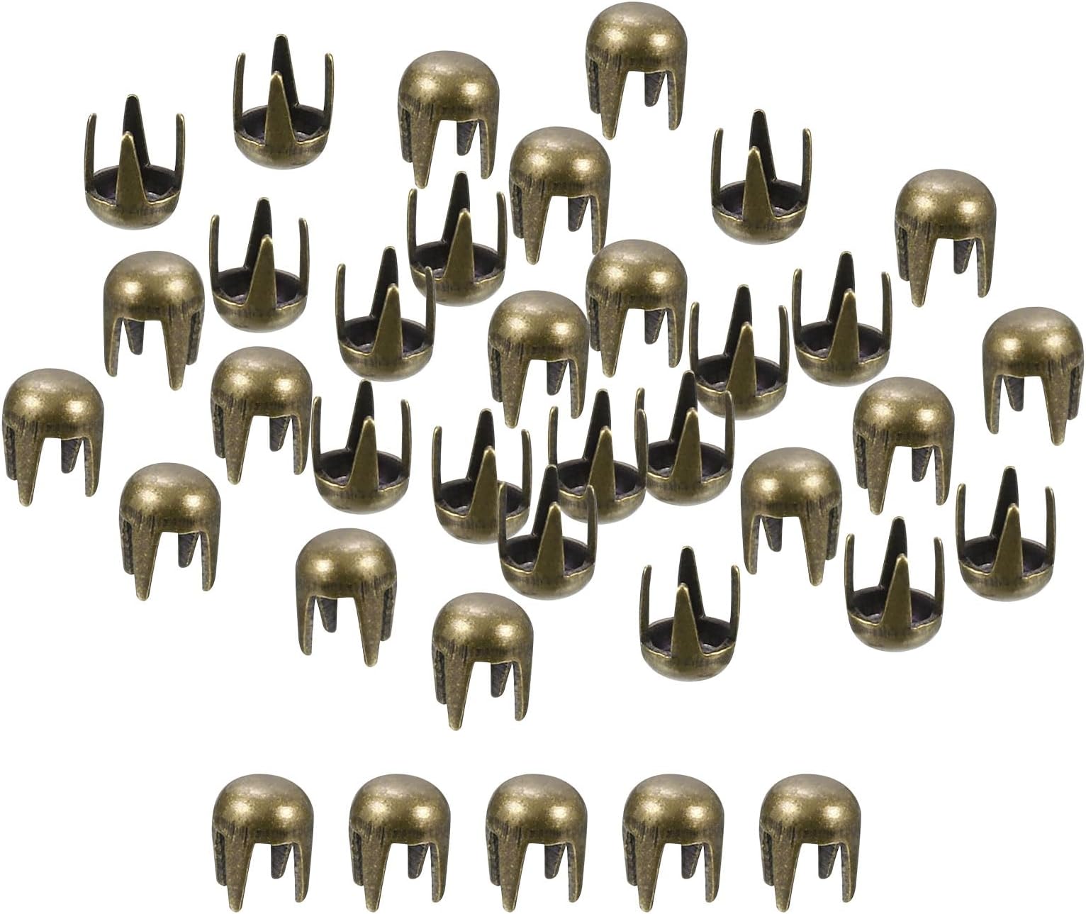 80Pcs Bronze Round Dome Rivets, 2mm Brass Spike Studs Spots Punk Rock Nailheads Claw Beads for DIY Clothes Belt Bag Shoes Bracelet Leather Craft