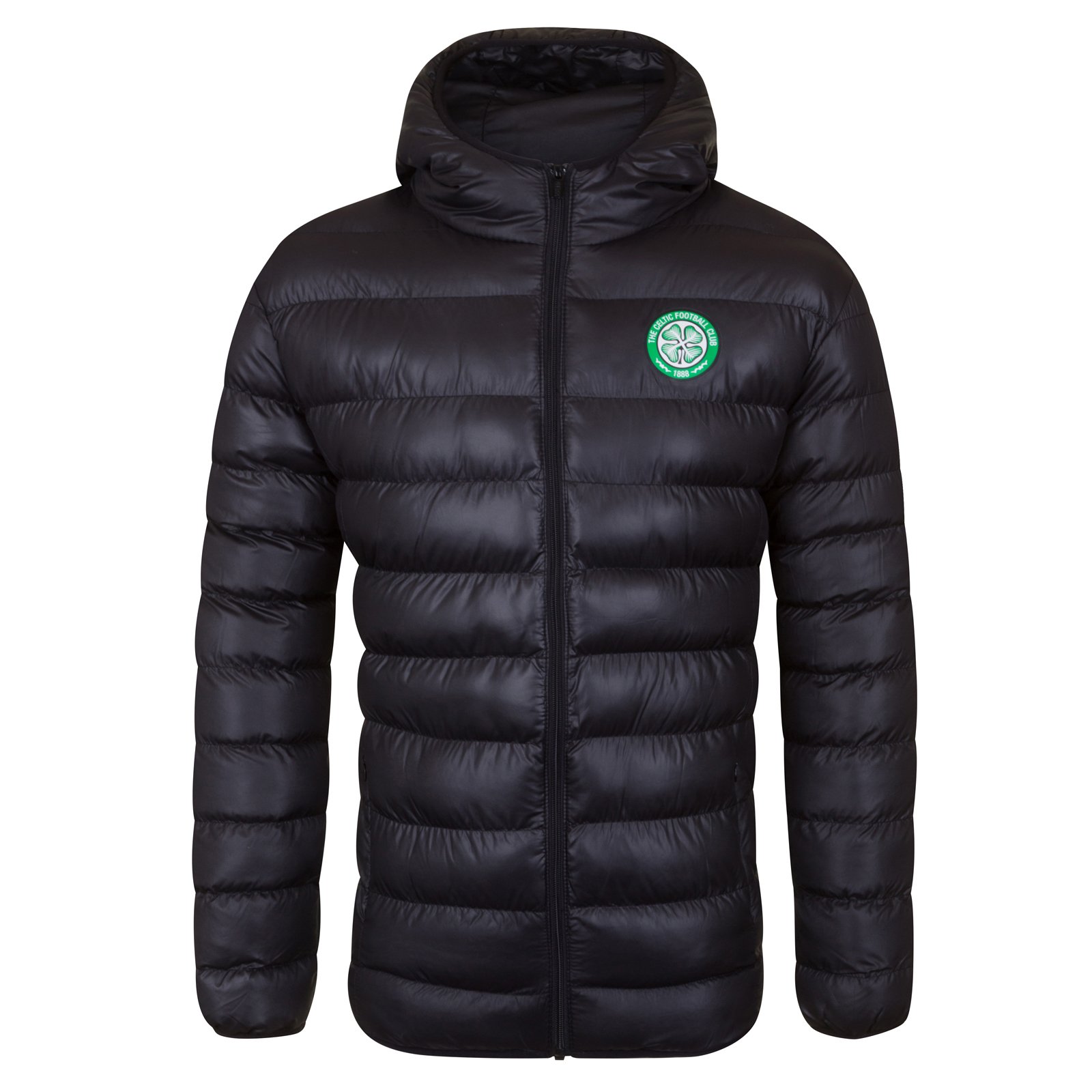Celtic FC Official Football Gift Mens Quilted Hooded Winter Jacket Small