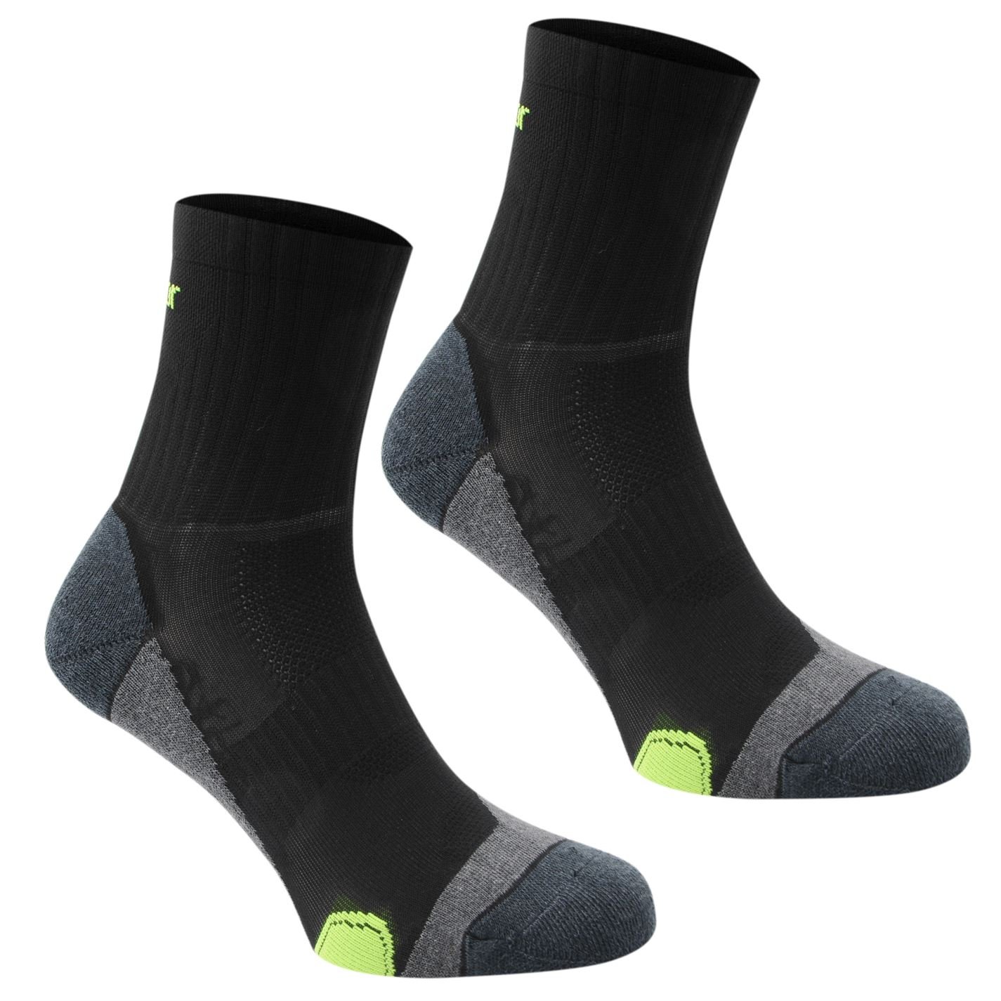 Karrimor Mens Dri Skin 2 Pack Running Socks Black/Fluo Mens 12+