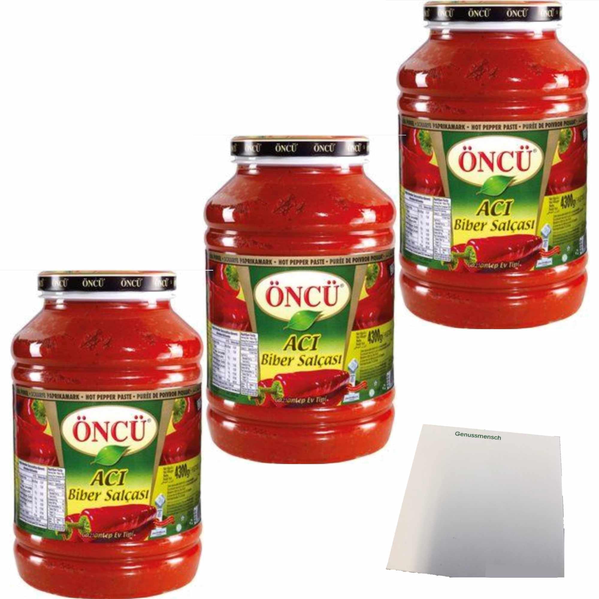 usy Bundle für Öncü Paprikamark scharf 3er pack (3x4300g PET-Dose) + usy Block