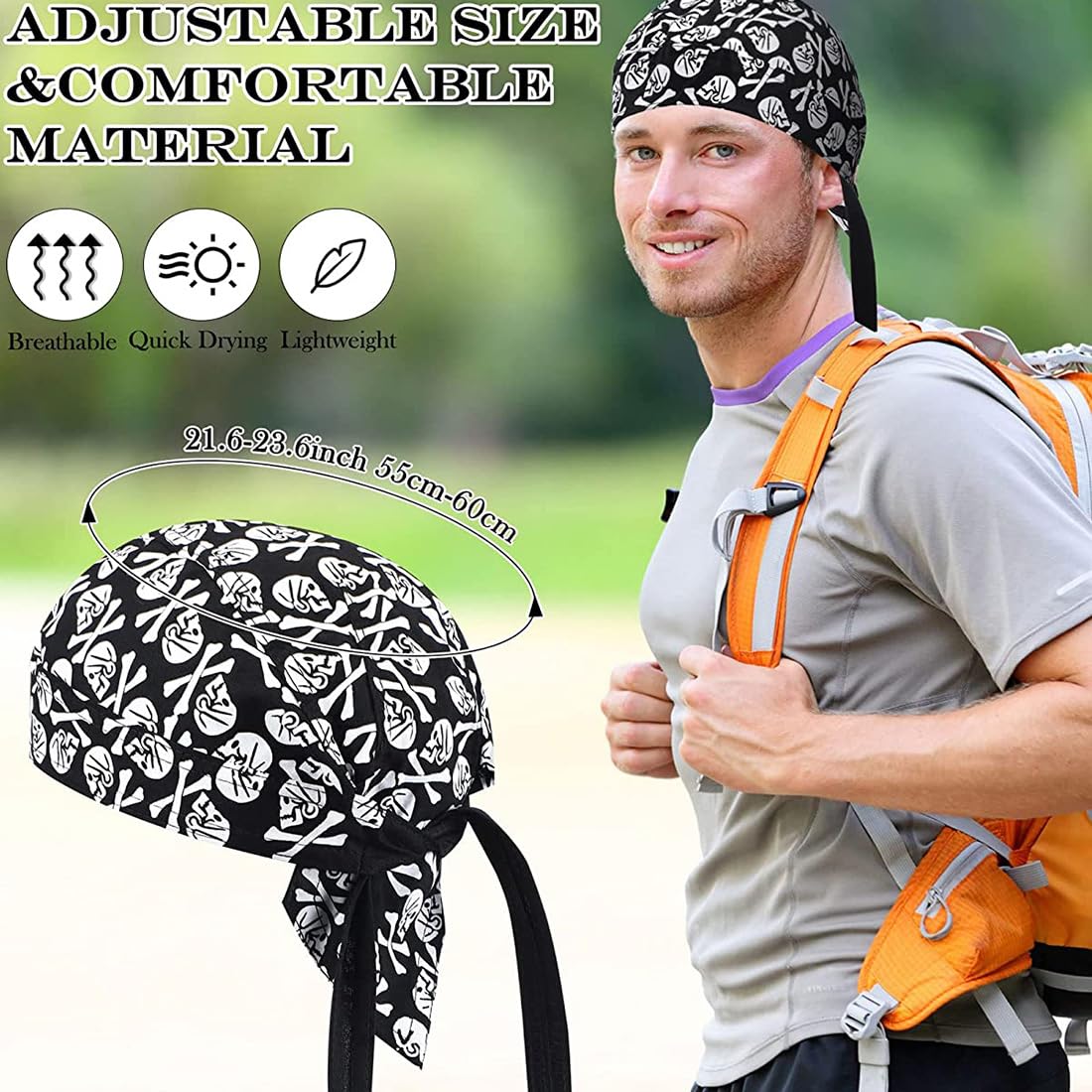 2 Bandane Sportive Traspiranti - Per Ciclismo, Moto, Trekking, Sottocasco, Unisex - Foto 8