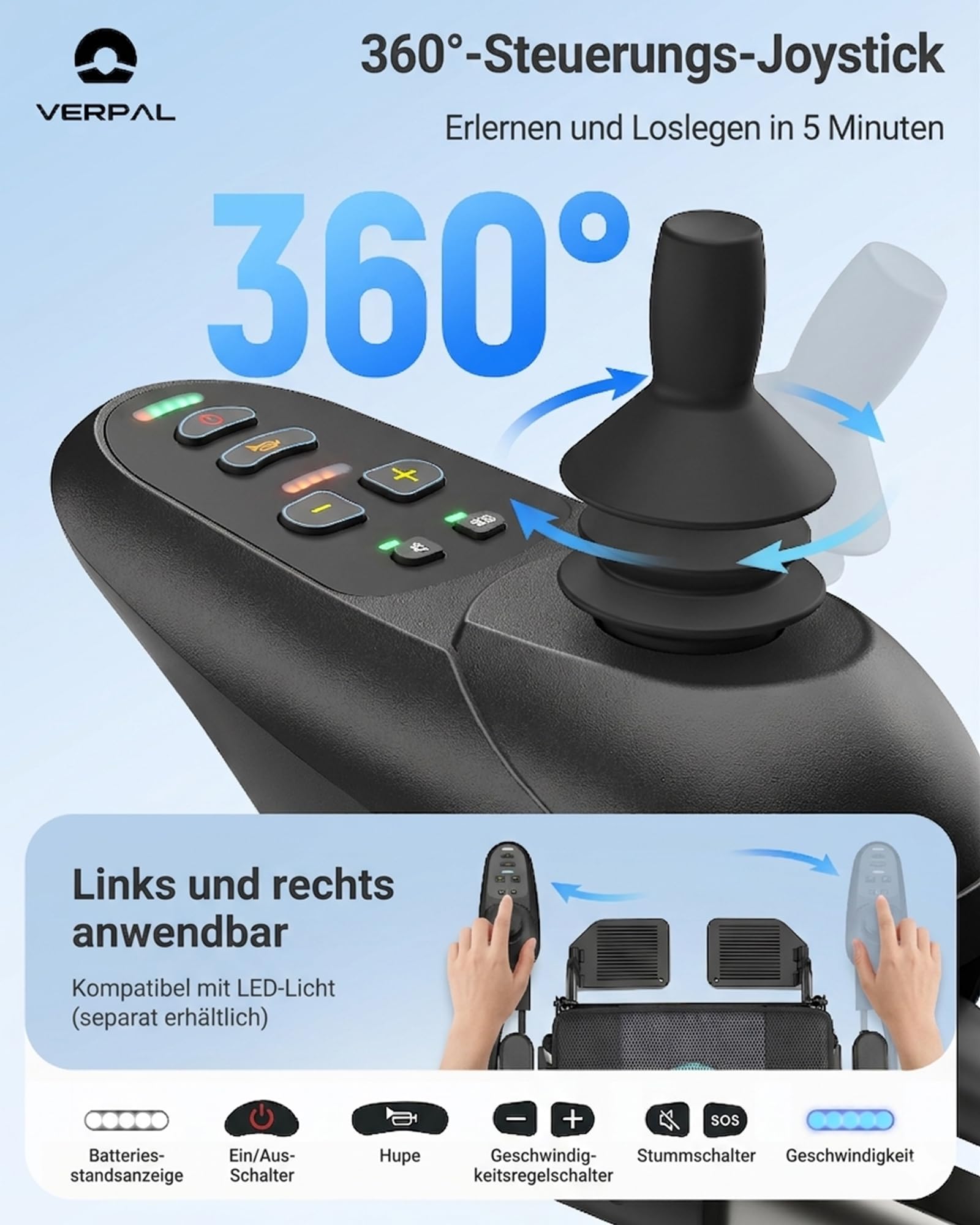 Rollstuhl Elektrisch Faltbar für Erwachsene 35KM Leicht Elektrorollstuhl | 2*12Ah batterie, 500W Doppelmotoren, 35 KM Reichweite, Hält problemlos 100KG, mit Doppelsteuerung, Geländegängig