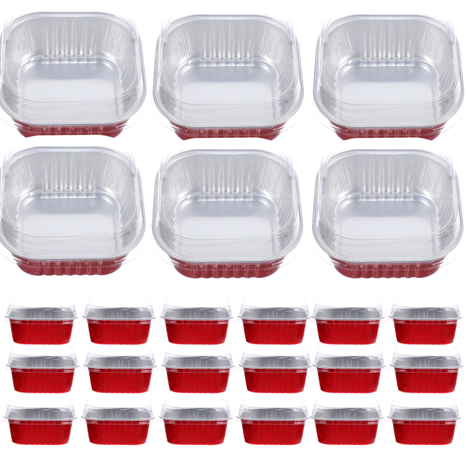 VANZACK Scatole per Pasticceria in Alluminio Coperchio 40 Pezzi da 300ml, Contenitori per Alimenti Facili da Conservare, per Picnic e Barbecue