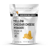 Vista 1 de It's Just - Polvo de queso cheddar, 15 onzas, fabricado con queso real, estable en el almacenamiento, fabricado en Estados Unidos, haz salsa