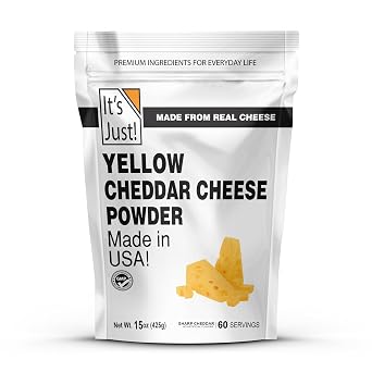 Its Just - Cheddar Cheese Powder, 15oz, Made with Real Cheese, Shelf Stable, Made in USA, Make Cheese Sauce, Sprinkle for Flavor