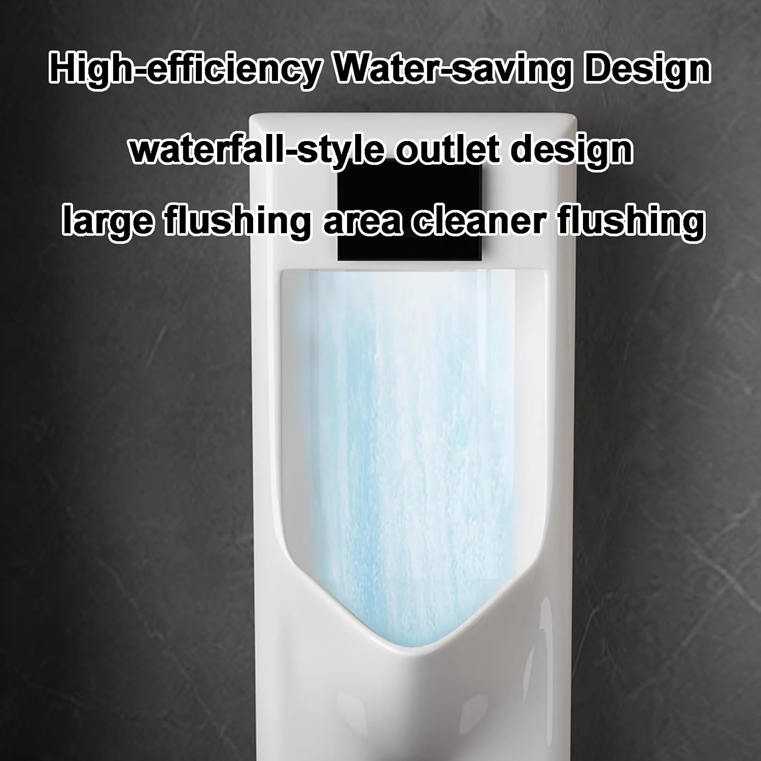 Gtzly Induction Adult Urinal with Touchless & Manual Dual Flush, Wall-Mounted Ceramics Urinals for Men Spill Proof, for Bathrooms, Hotels, Shopping