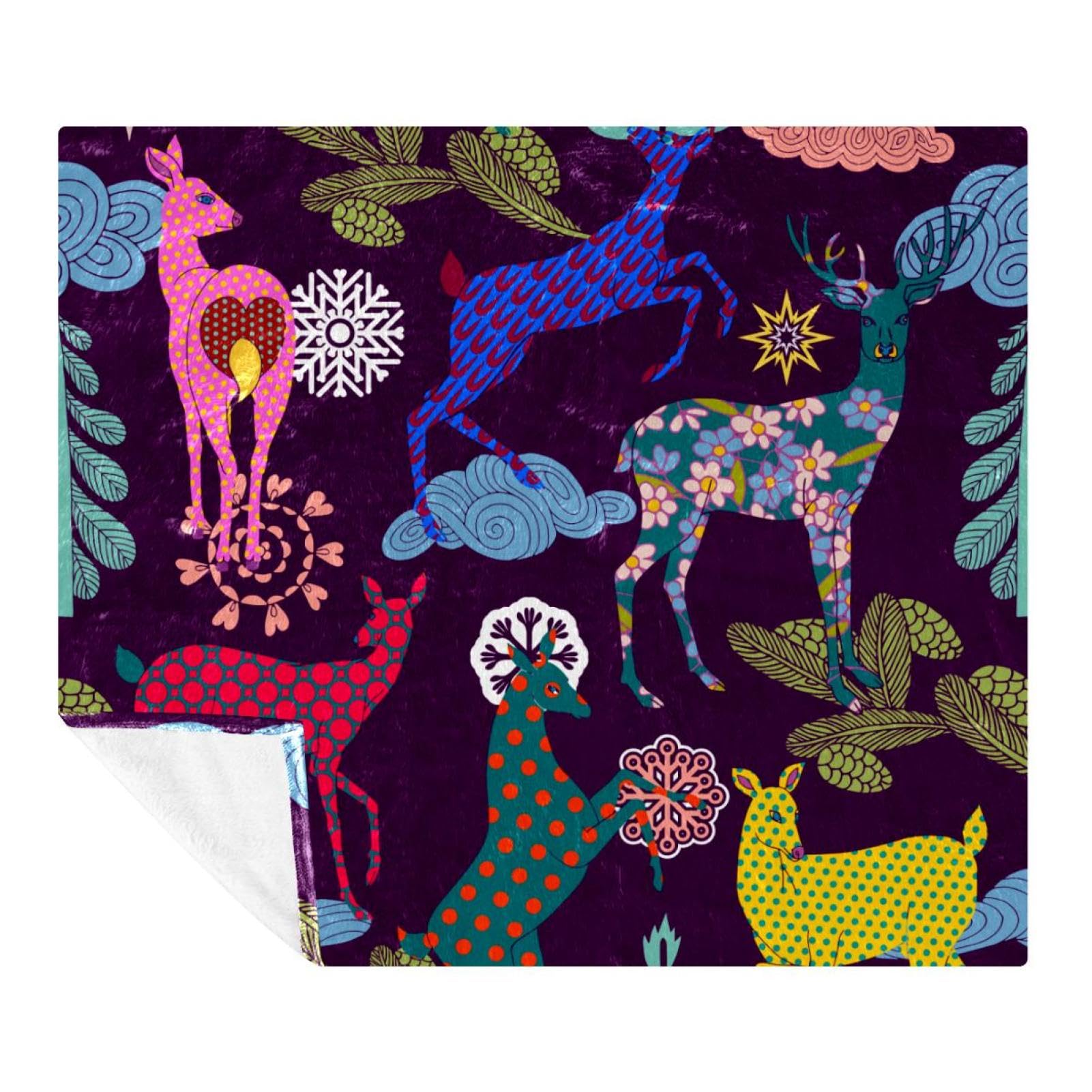 Couverture douce de cerfs colorés pour partager des moments complices