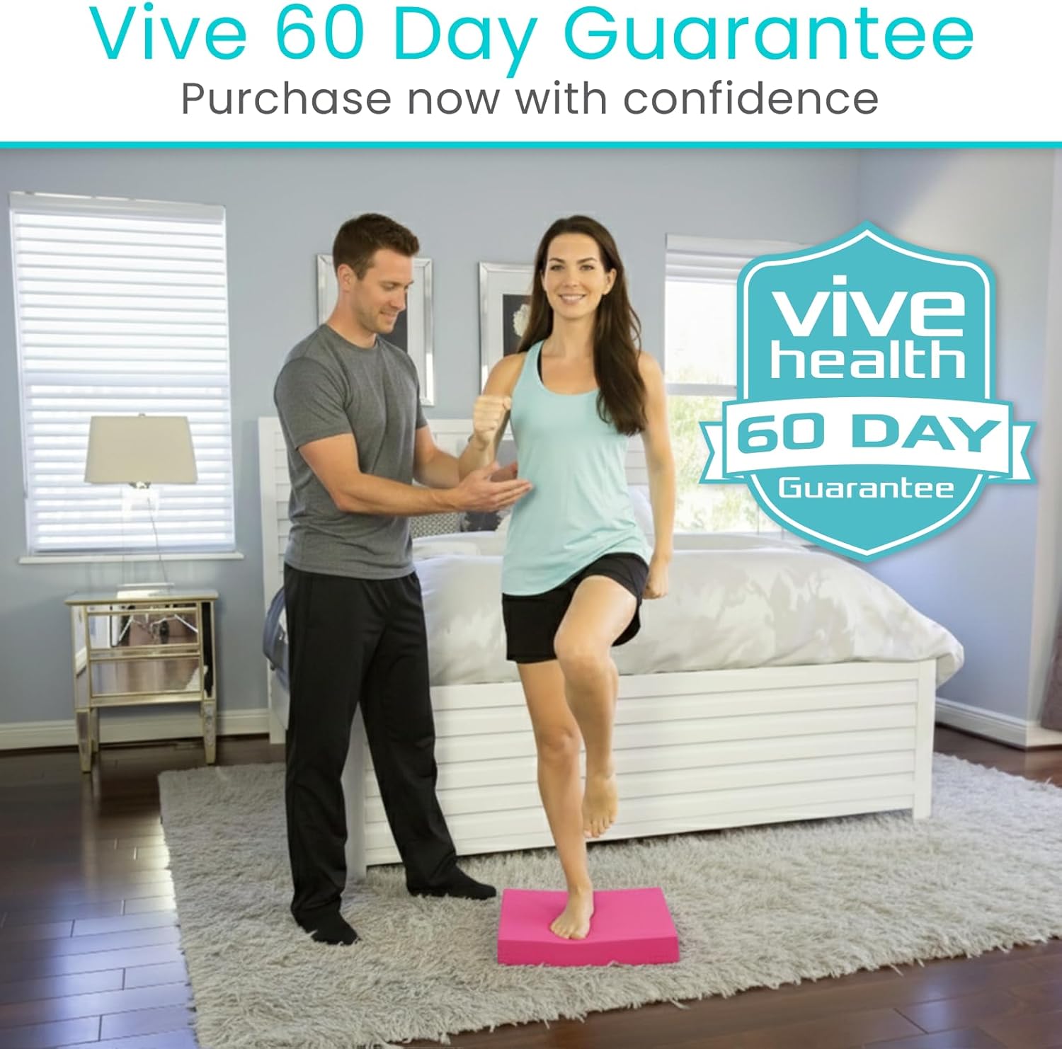 Vive Balance Pad - Foam Large Yoga Mat Trainer for Physical Therapy, Stability Workout, Knee and Ankle Exercise, Strength Training, Rehab - Chair Cushion for Adults, Kids, and Travel