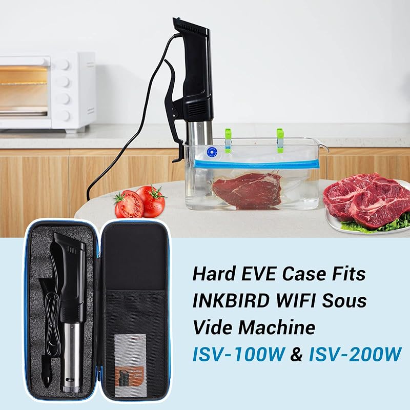 Inkbird WiFi Sous Vide Készülék EVA Védőtokkal - 100W Vízálló Konyhai Hőmérséklet Szabályzó 25-99°C - Precíziós Időzítő Tökéletes Főzéshez