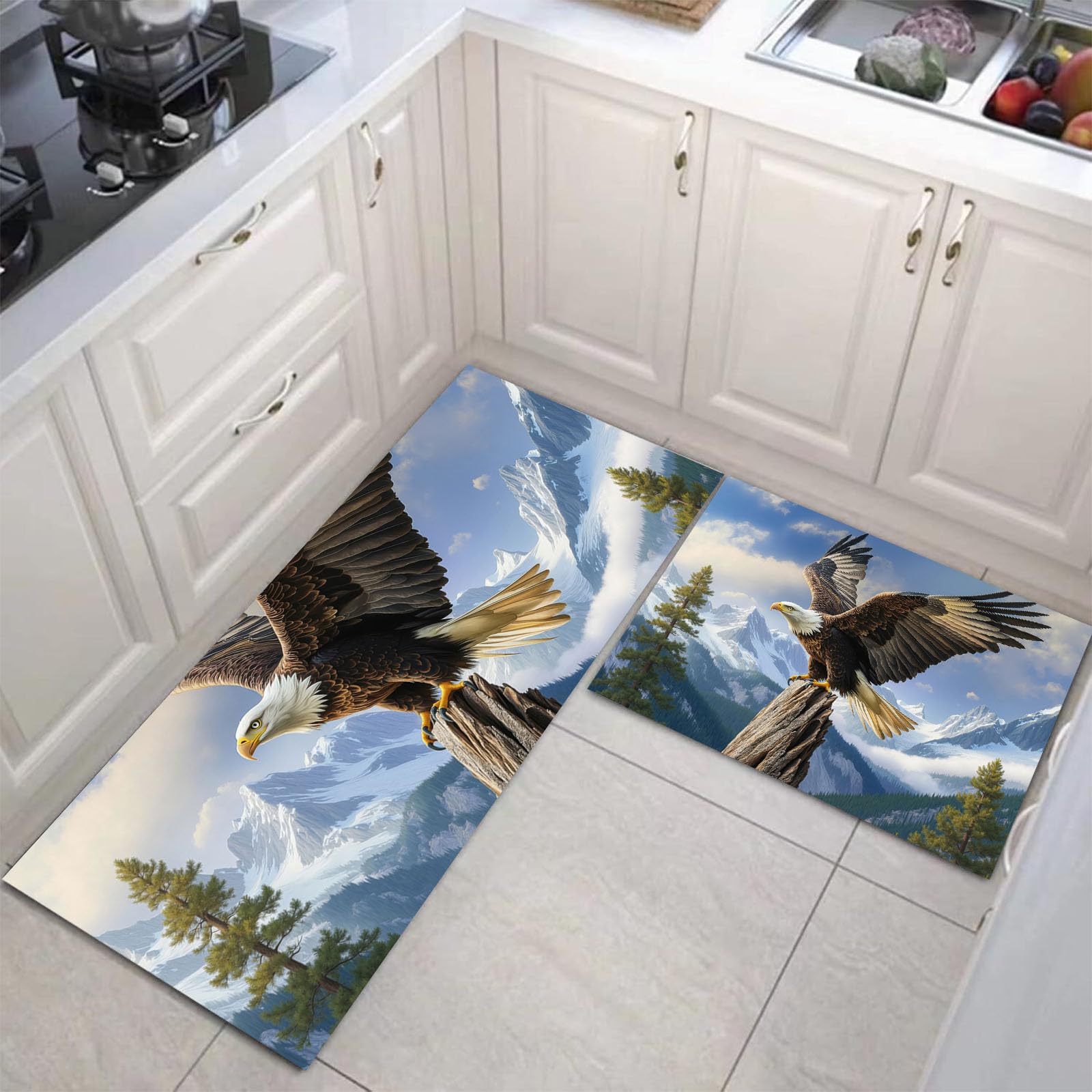 Alfombras de cocina 45x150cm y 45x75cm alfombra de piso para pasillo antideslizante