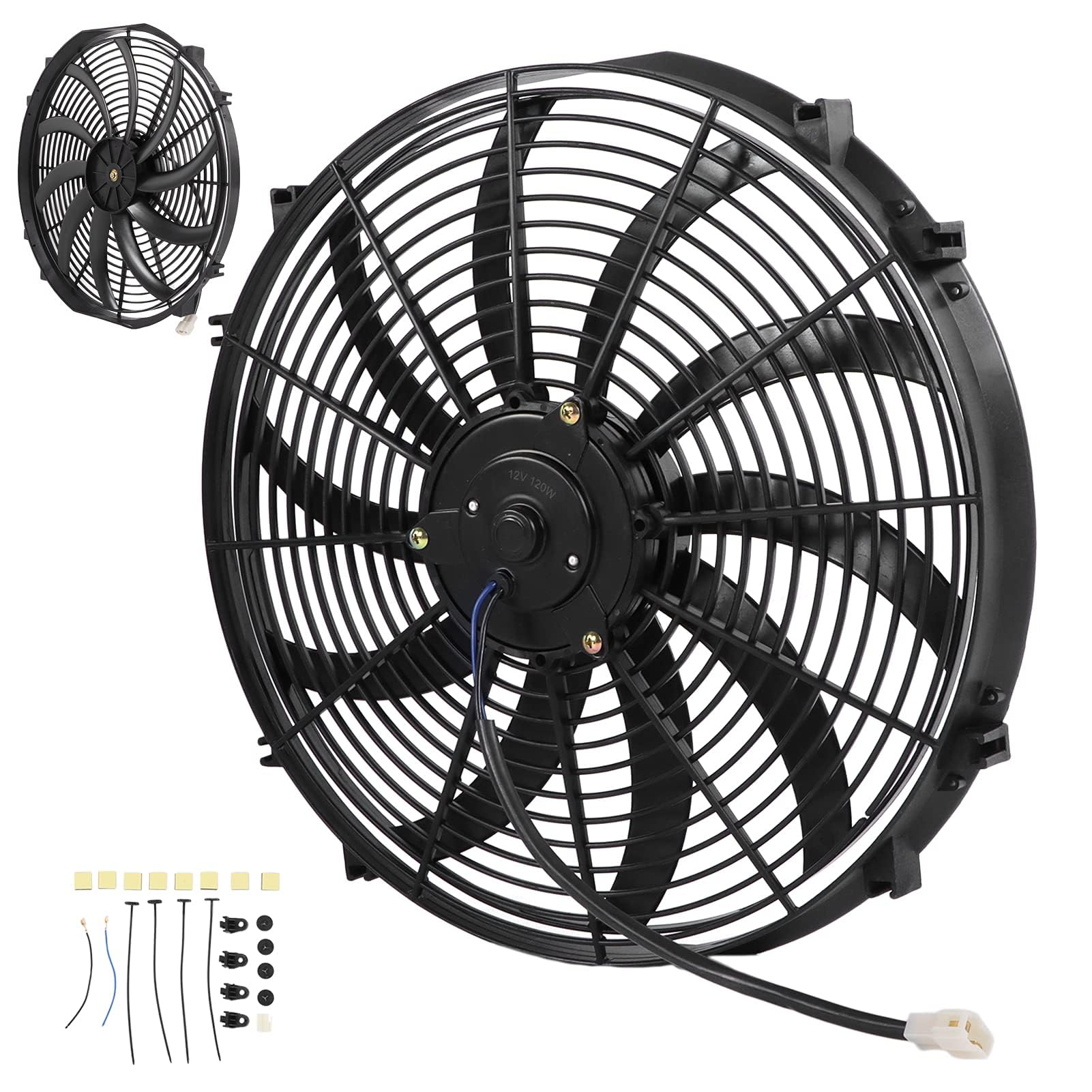 Ventilador de Radiador 16 Pulgadas Eléctrico para Coche