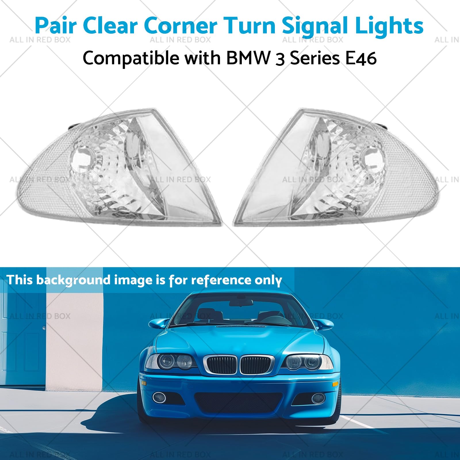 Pair Clear Front Turn Signal Lights For BMW E36 2-Door 1990-1999 – Chrome Housing