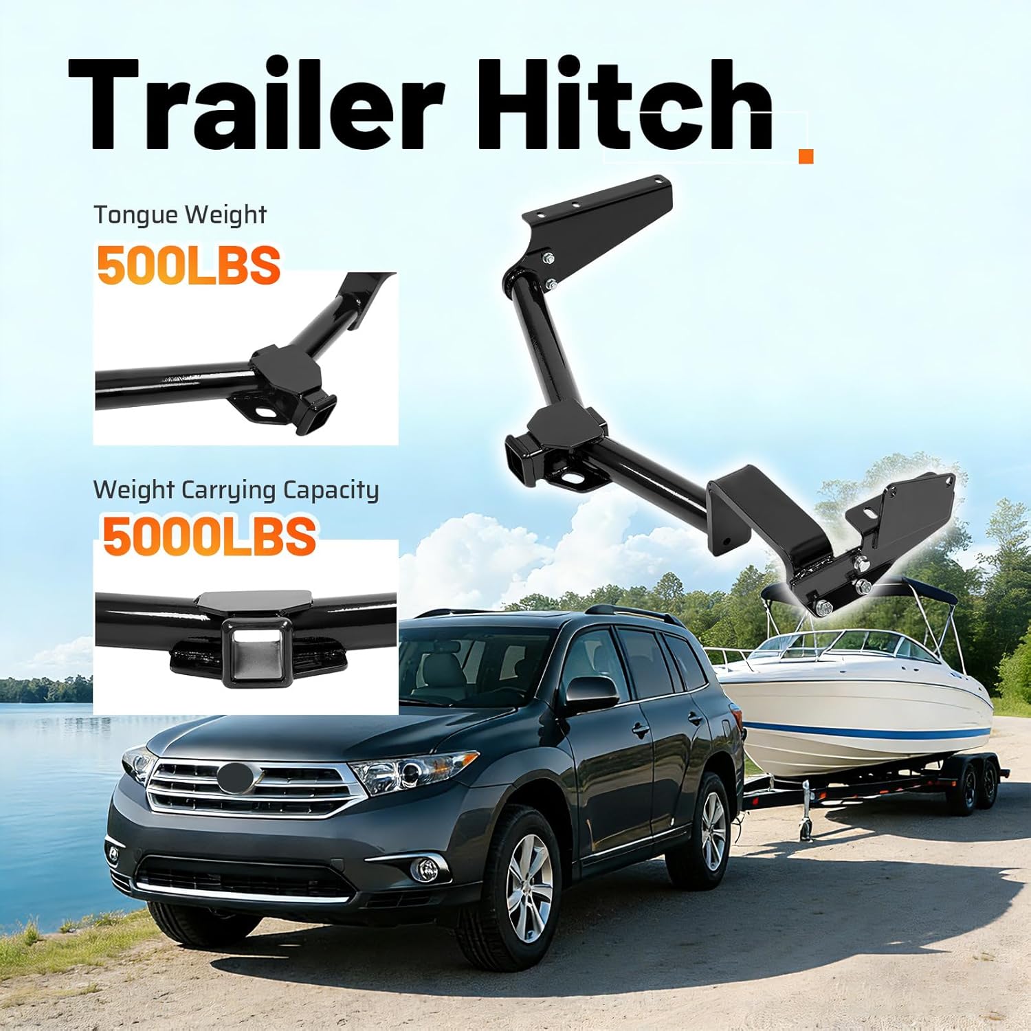 Class 3 Trailer Tow Hitch Receiver 2" Compatible with 2008-2013 Toyota Highlander