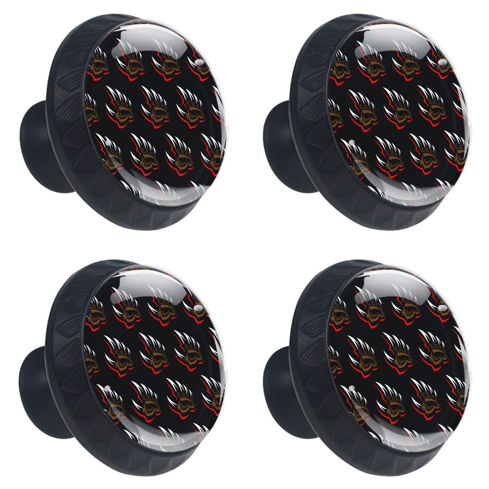 Boutons ronds en verre meuble Grizzly par lot de 4 pour tiroir et armoire de cuisine de 30 mm