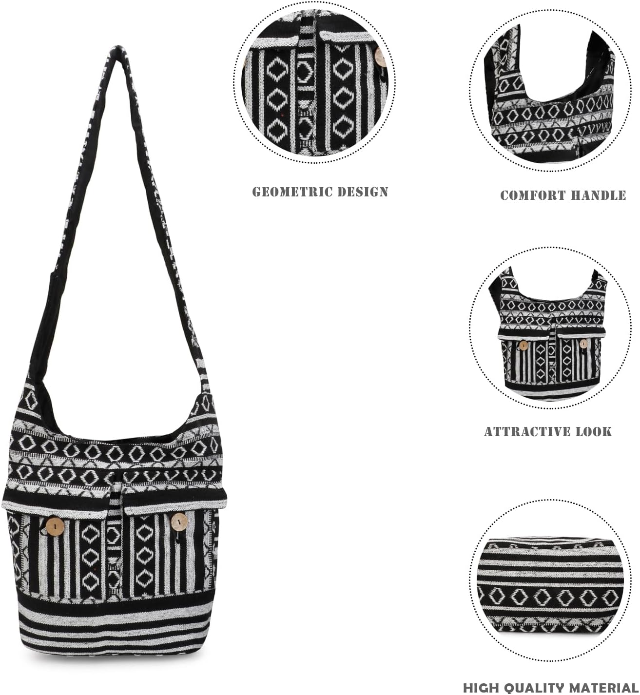 LONGING TO BUY Cotton Shoulder Bag Crossbody Bag Hobo Sling Bag Handmade Messenger Shoulder Bags For Women & Girls - Image 7