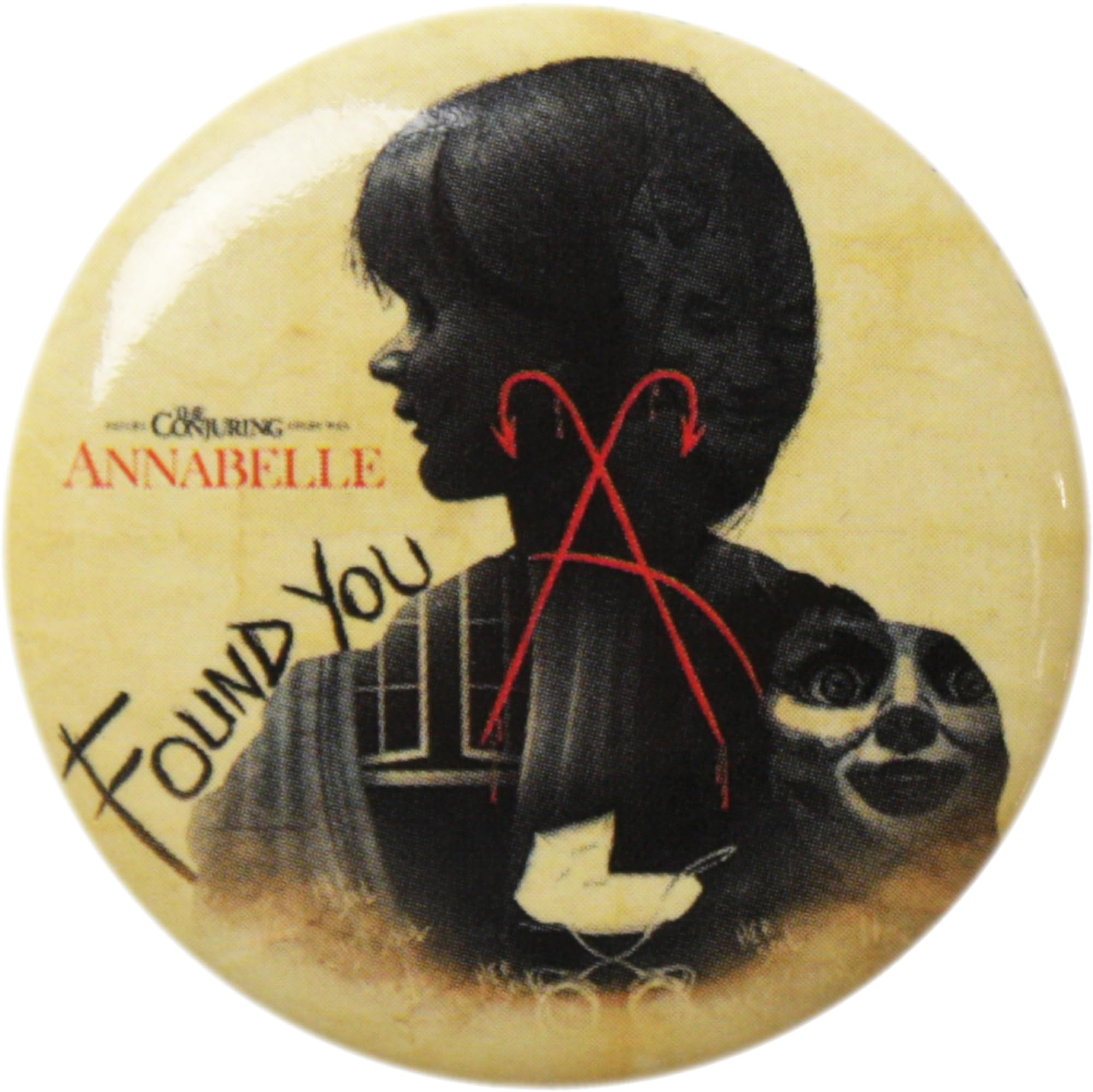 Conjuring, The - Annabelle Movie Poster - 1.25 Inch Round Button, Stainless Steel, no gemstone