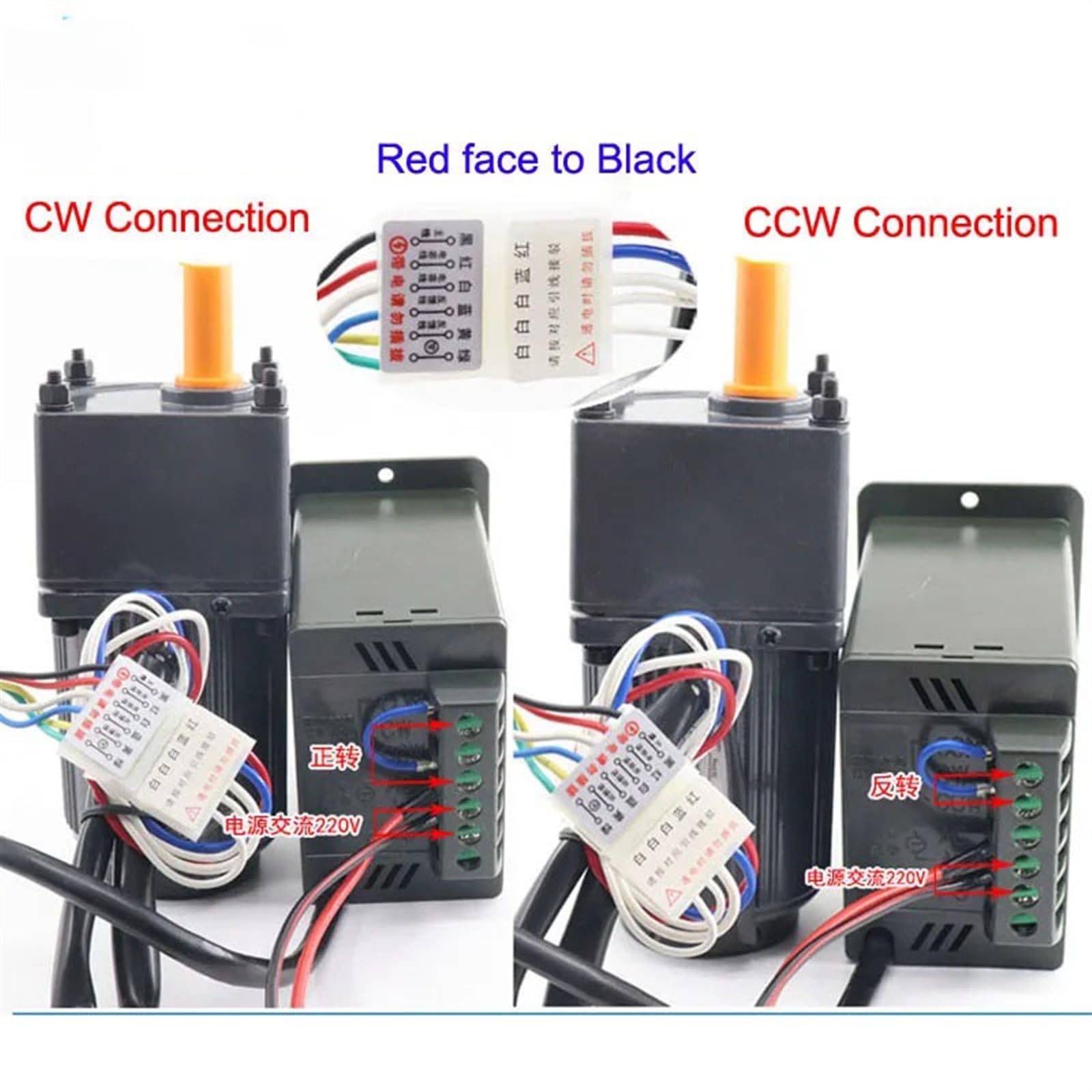 Motorreductor de velocidad reversible 4M25GN-C con marco de 80 x 80 mm y 25 W, 220 V CA Reducción de par(200RPM)