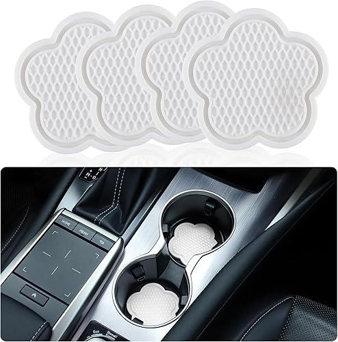 GaRhomxy  Posavasos para automóvil, universales, con forma de flor, antideslizantes y empotrados, lindos accesorios para el interior del automóvil