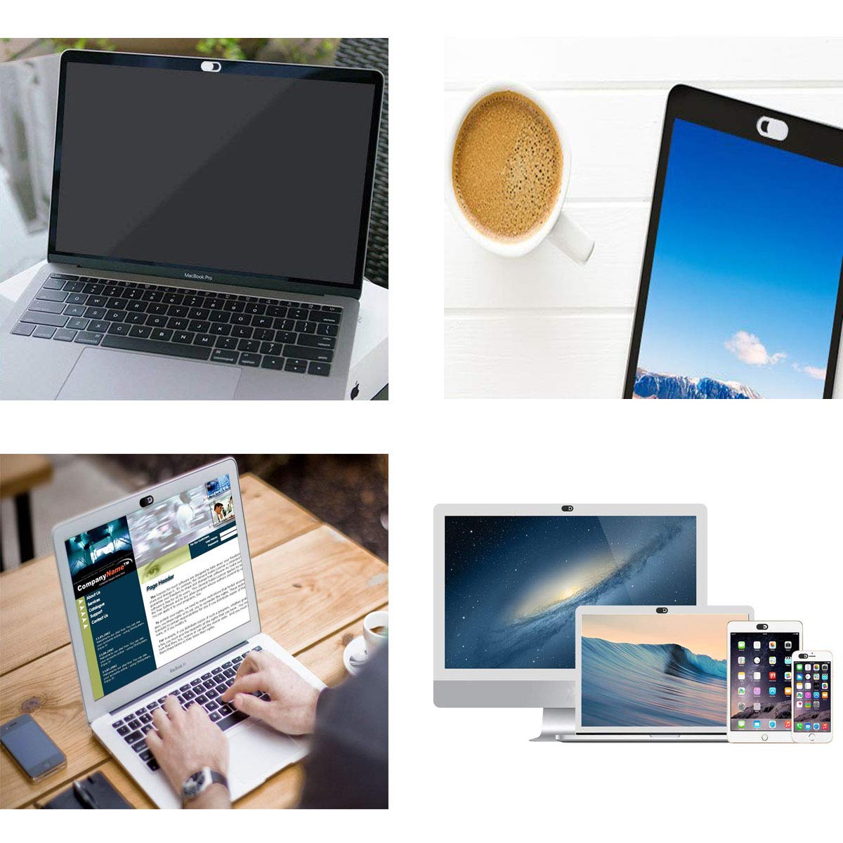 Lot De 30 Couvercles De Webcam Noirs | Film Ultra Fin 0.7mm, Adhésif 3M, Protection Vie Privée, Pour Ordinateurs Et Tablettes