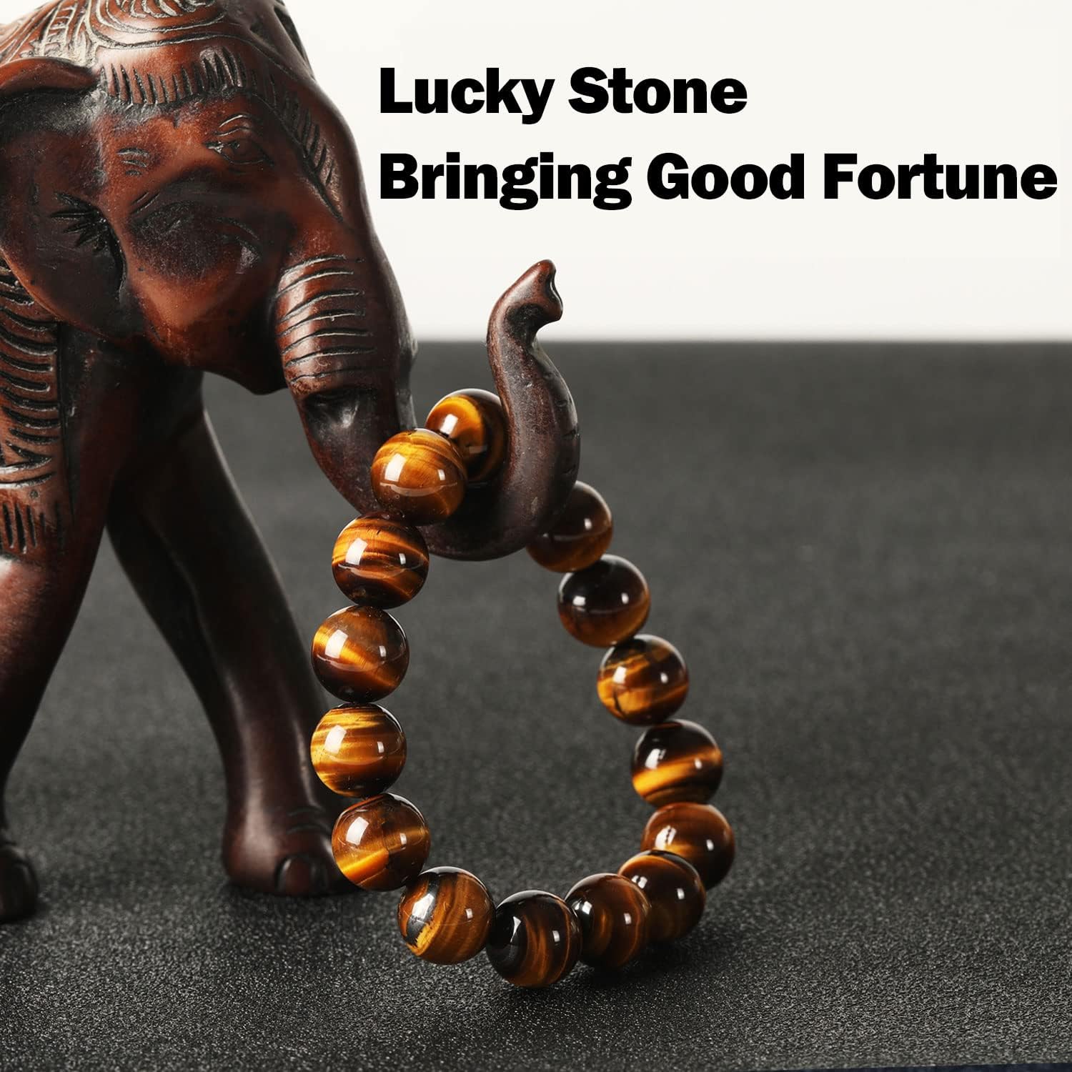 Tiger Eye Bracelet, Natural Tiger Eye Stone Stress Relief, Yoga Beaded Bracelets，Healing Bracelet for Men Women