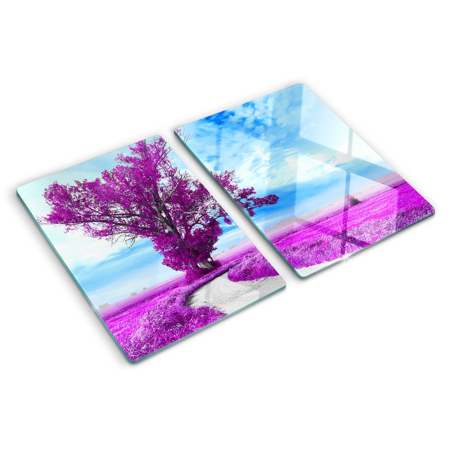 Planche de cuisine en verre 2x40x52 cm résistant à la chaleur, couvre-plaque bords polis