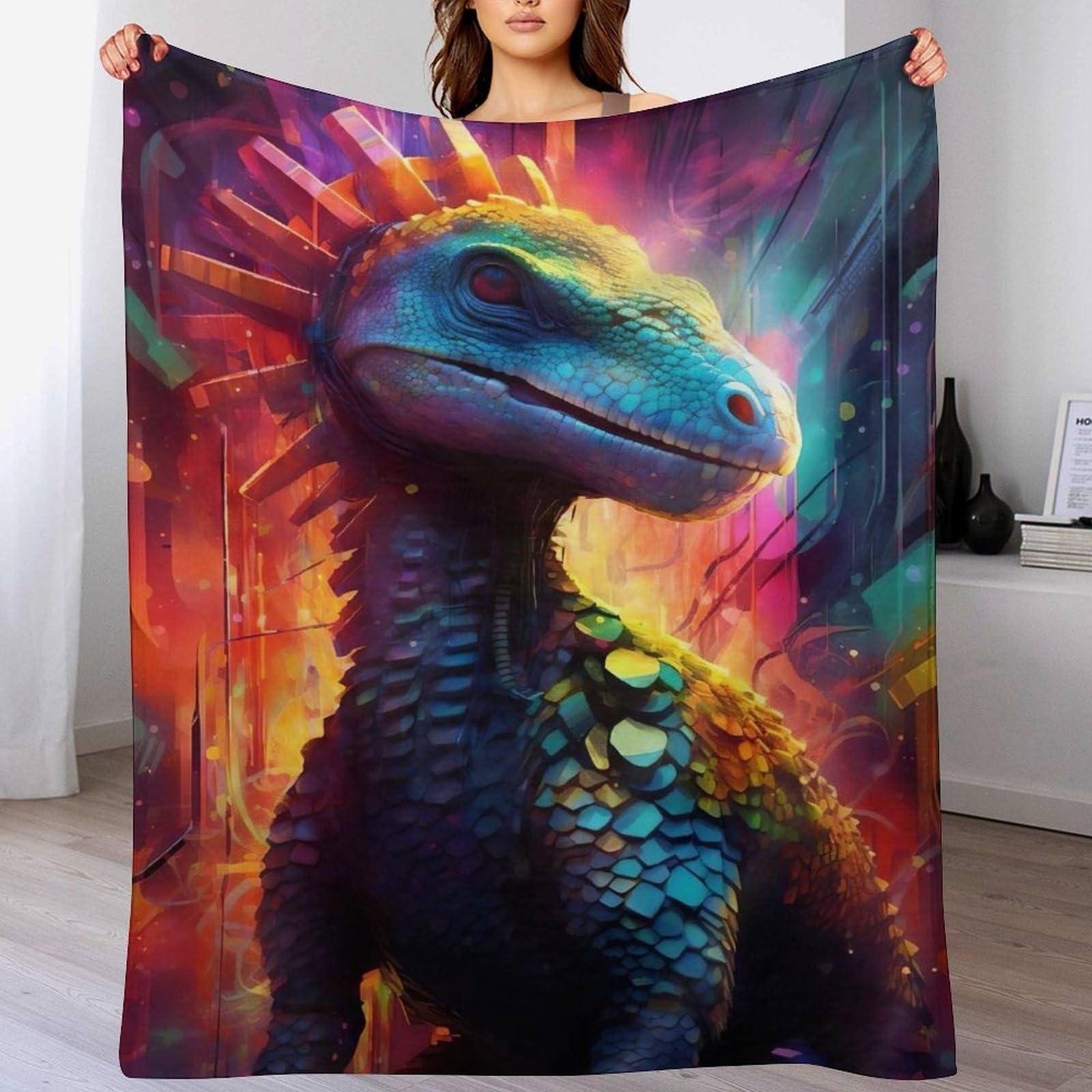 Couverture canapé dinosaure polaire pour des soirées cocooning en famille
