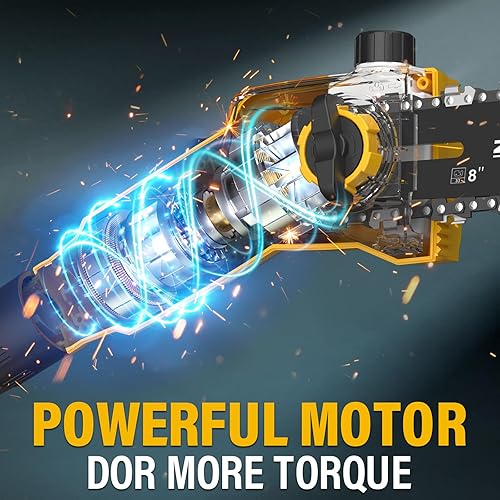 Miniatura 6 de Sierra de poste con cable, sierras de poste de 6 amperios y 8 pulgadas para recortar árboles, sierra de poste eléctrica con alcance de 13 pies de