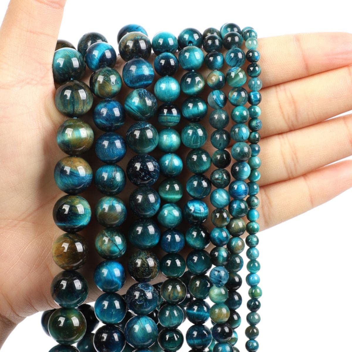 Perline di pietra naturale Lava Turchesi Occhio di tigre Agate Perline distanziatrici allentate rotonde di cristallo per la creazione di gioielli Bracciale fai da te 4-12mm  36