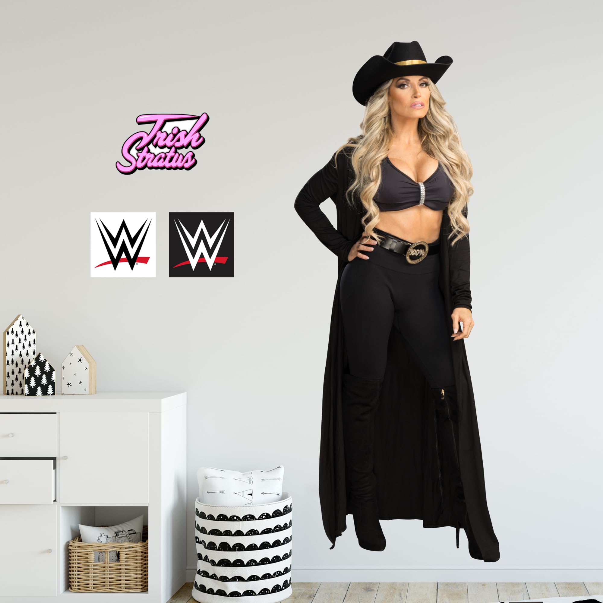 Themed Black Wwe - Trish Stratus Wrestler Wall Sticker Wrestling Wall Art (120Cm)