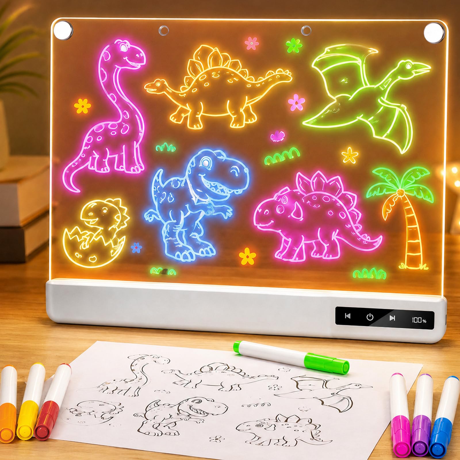 LED Drawing Board,Dry Erase Light Up Drawing Pad,Kids LED Writing Tablet