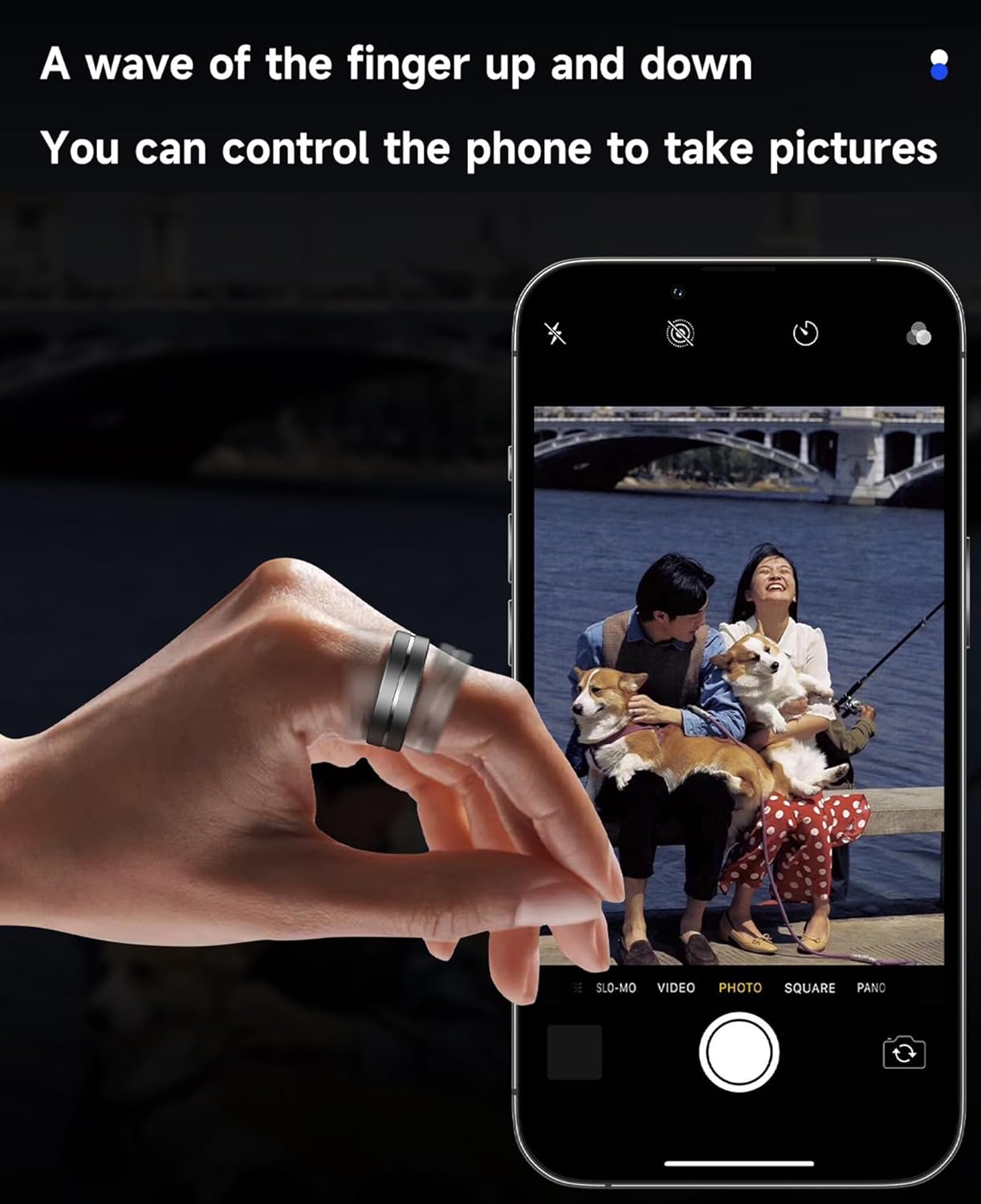 Image showing a person cycling outdoors, with a map on a smartphone and various activity icons, alongside a smart ring.