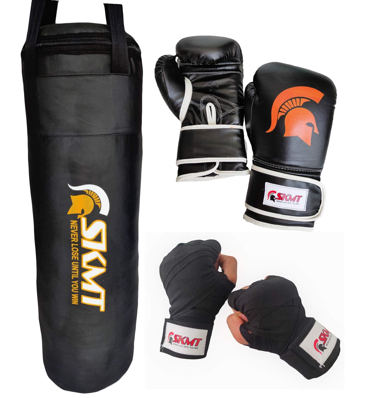 SKMT Black Boxing Kit with Synthetic Leather Boxing Punching Bag,Gloves and Hand Wrap (Bag Size 3 FEET) (B08CBMPTCM) Amazon Price History, Amazon Price Tracker