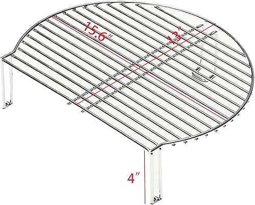Miniatura 5 de FixtureDisplays Expansor clásico de acero inoxidable para parrilla de 15.6 pulgadas de largo x 13 pulgadas de ancho x 4 pulgadas de alto, parrilla
