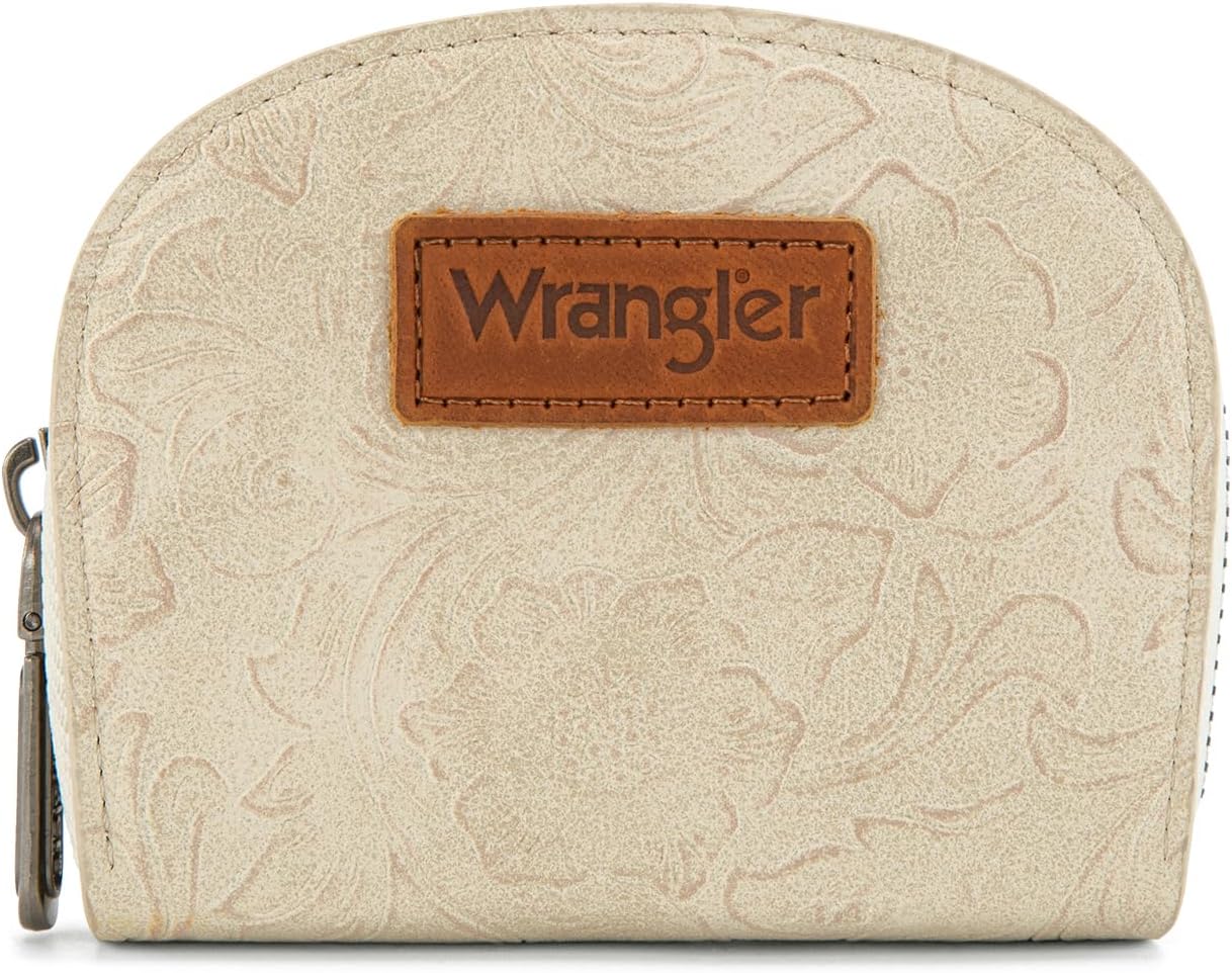 Montana West Wrangler Credit Card Holder for Women Small RFID Blocking Wallet Floral Tooling Coin Purse Beige - Image 6