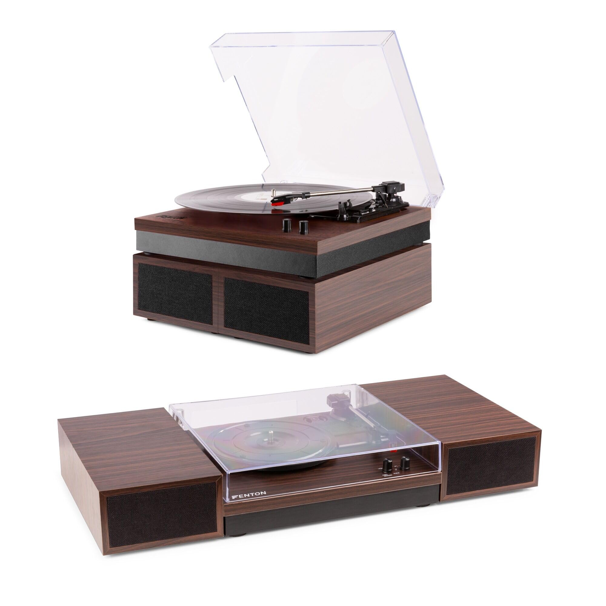 Giradischi retrò con Bluetooth e altoparlanti - Fenton RP165D - Puntina inclusa - Legno marrone scuro (102.155)