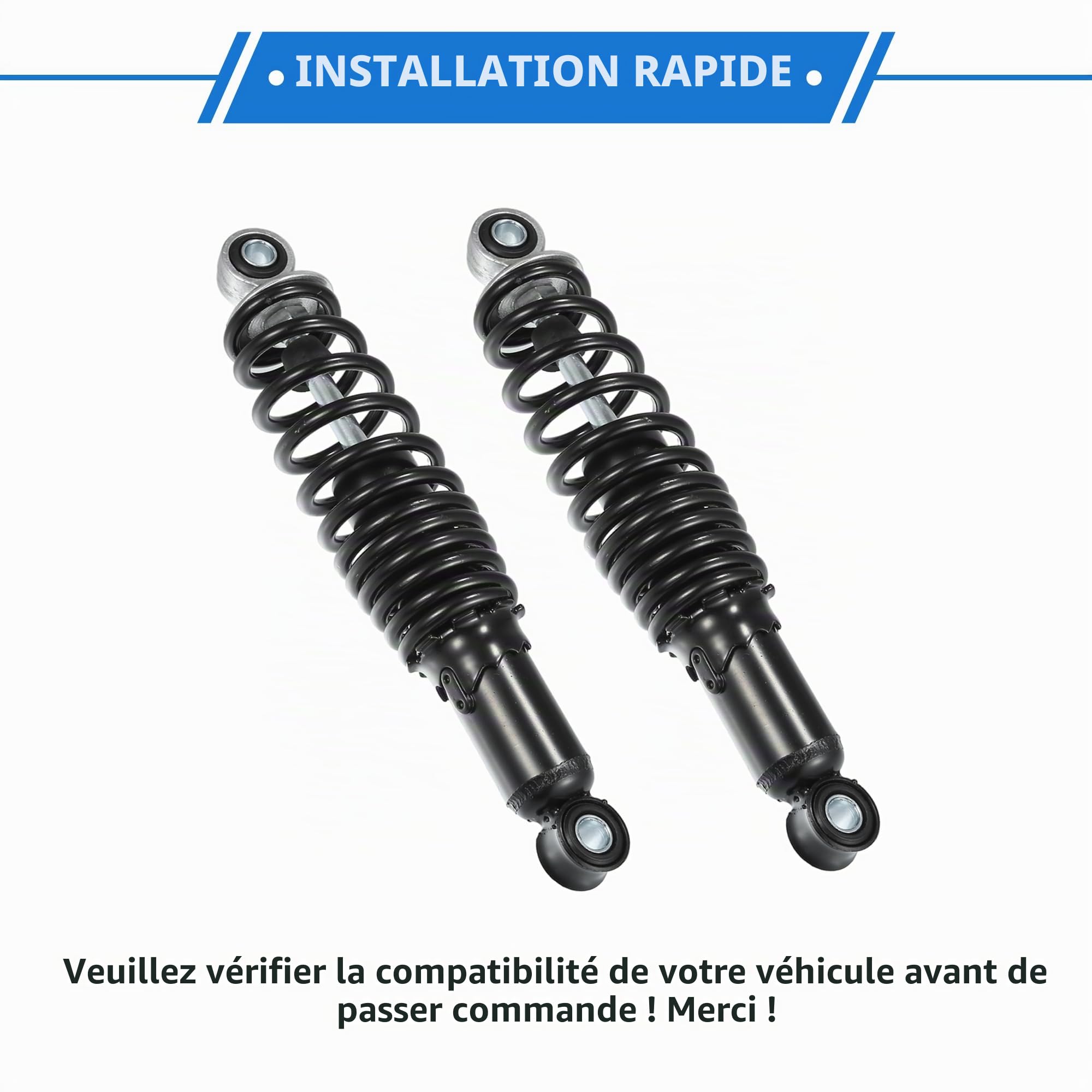Amortisseurs Arrière Suspension Noir 1 Paire Pour Moto Acier