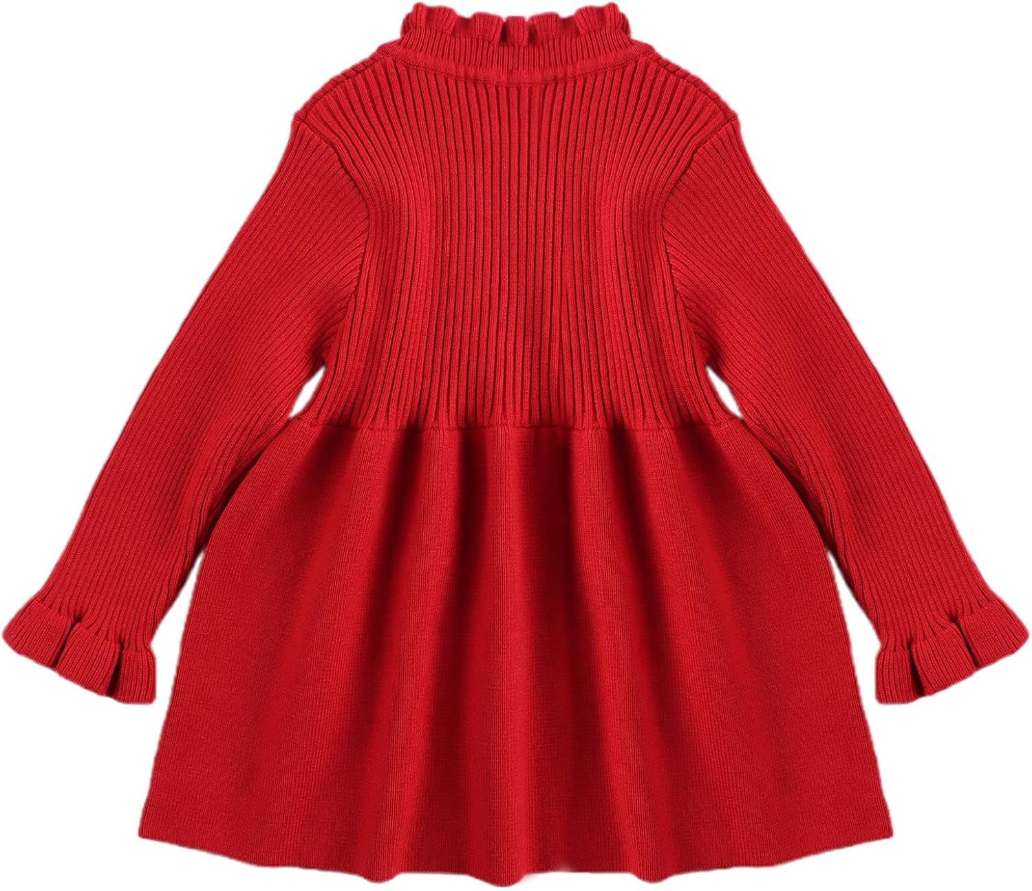 Baby Girls Sweater Dress Toddler Long Sleeve Knit Dresses Little Girl Ribbed Knit Ruffle Clothes Fall Winter - Image 4