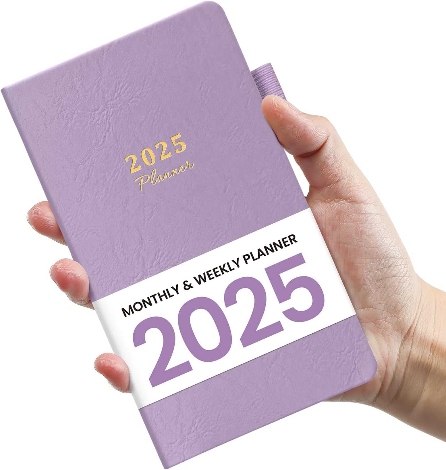 2025 Pocket Planner, Weekly and Monthly Planner Runs from Jan 2025 to Dec 2025, Hardcover 2025 Calendar Planner Book with Tabs, Inner Pocket, Ideal for Office Home School Supplies, A6 Pocket Purse Mini Size (3.8" x 6.6") - Purple
