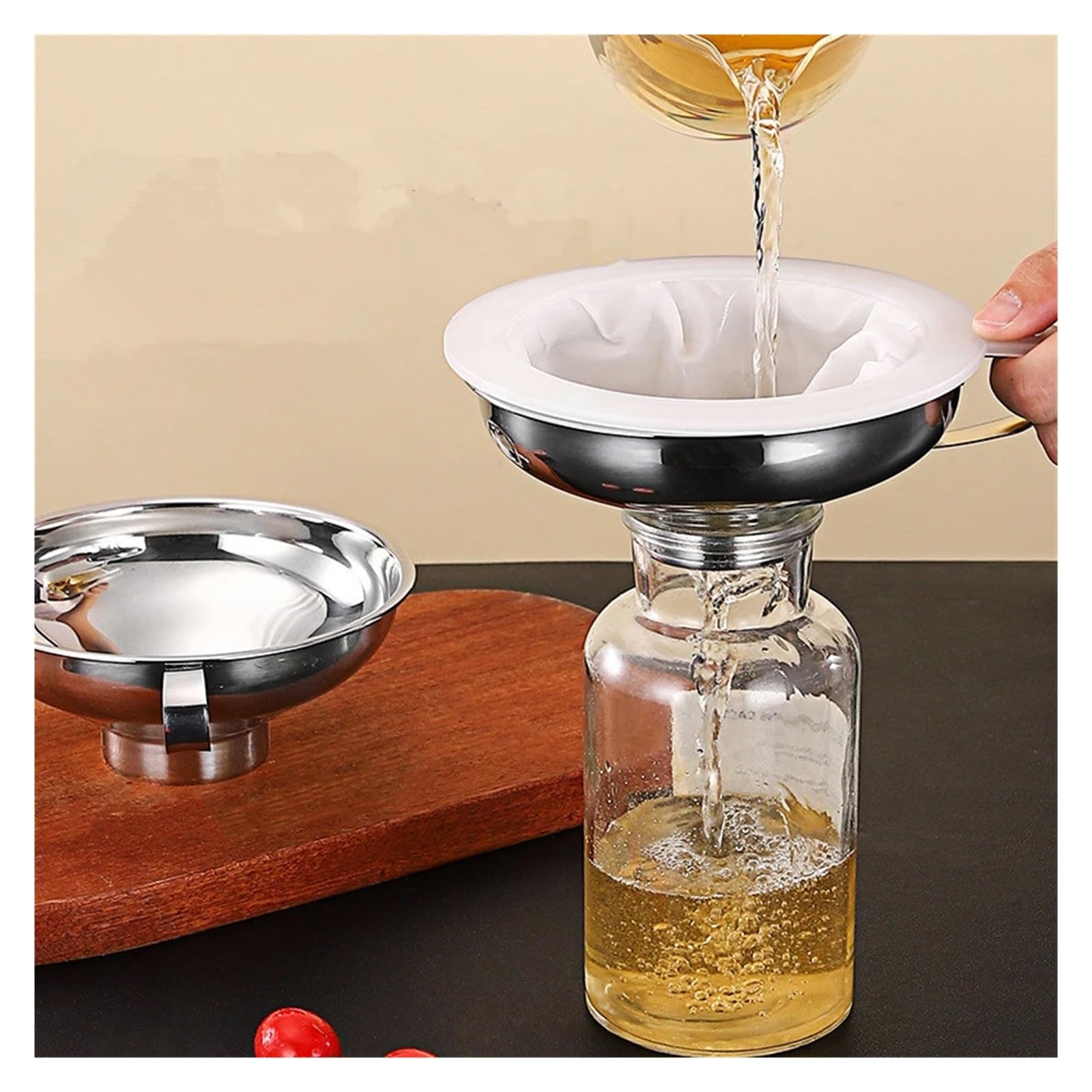 Imbuto for Conserve a Bocca Larga in Acciaio Inossidabile 304, Grande Strumento da Cucina Multifunzionale for condimenti for Olio e Vino for Insalata(S)
